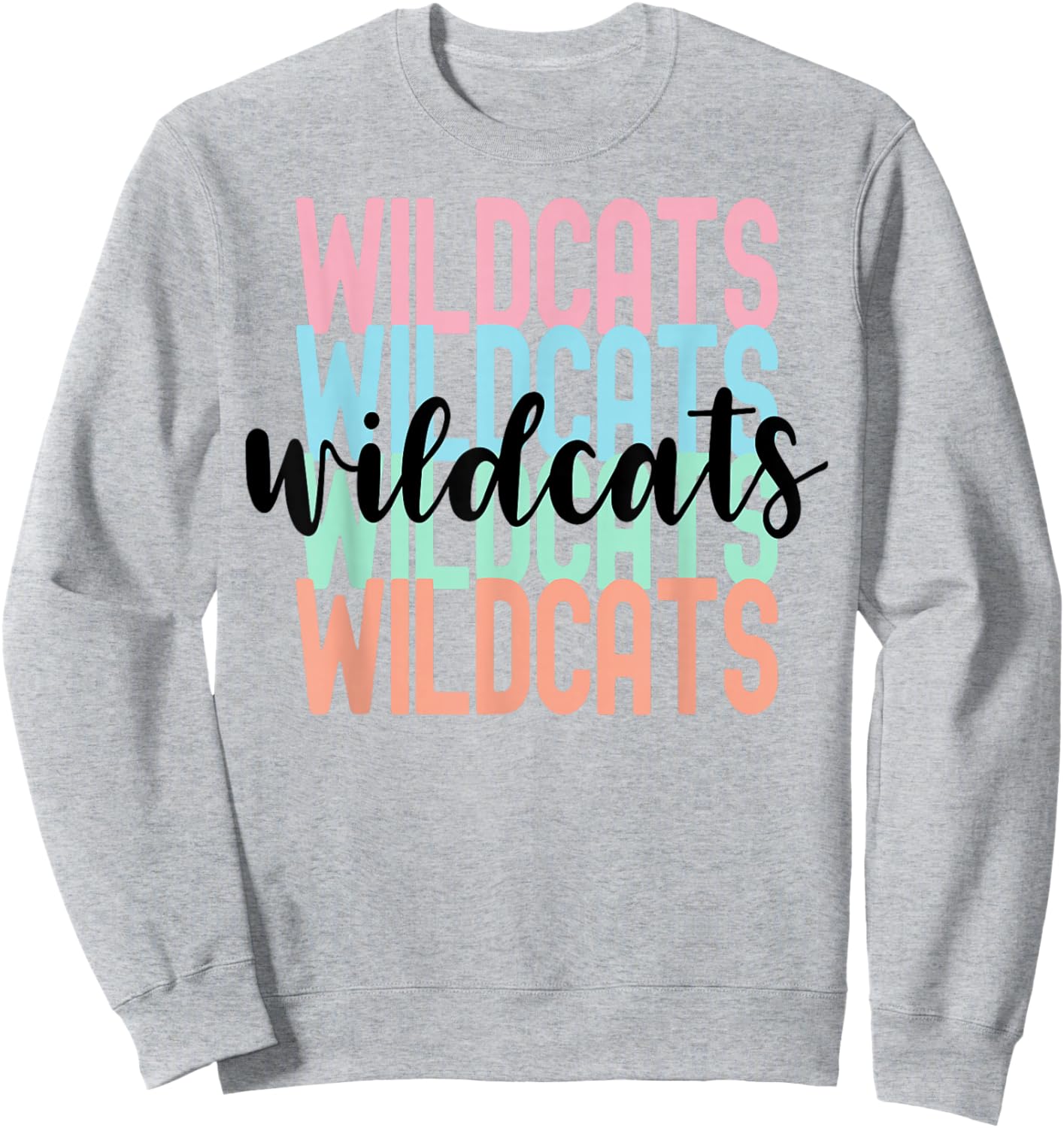 Wildcats Team Mascot School Spirit Game Night Sweatshirt - Sweatshirt | Ash