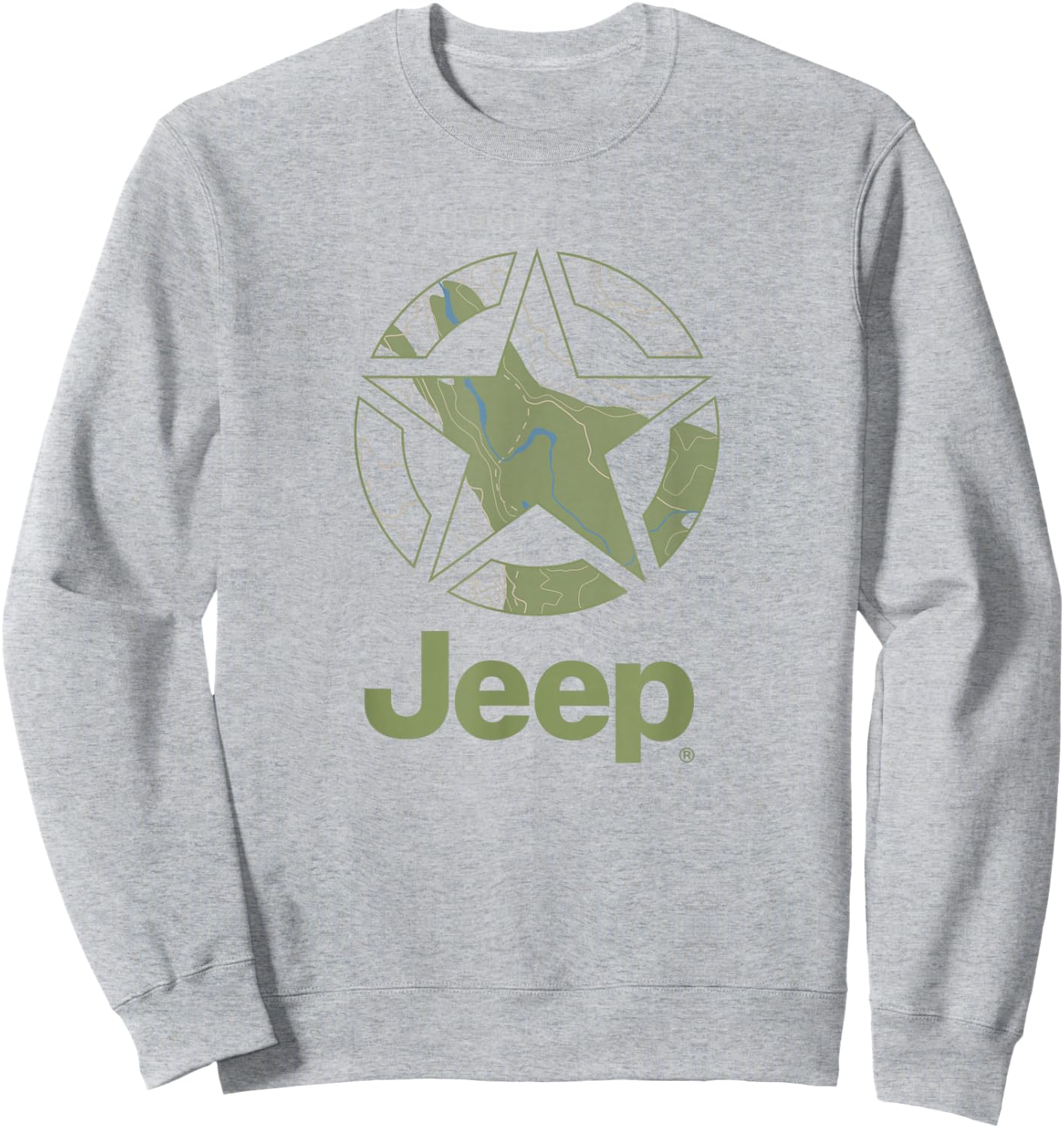 Jeep Army Star Map Sweatshirt - Sweatshirt | Ash