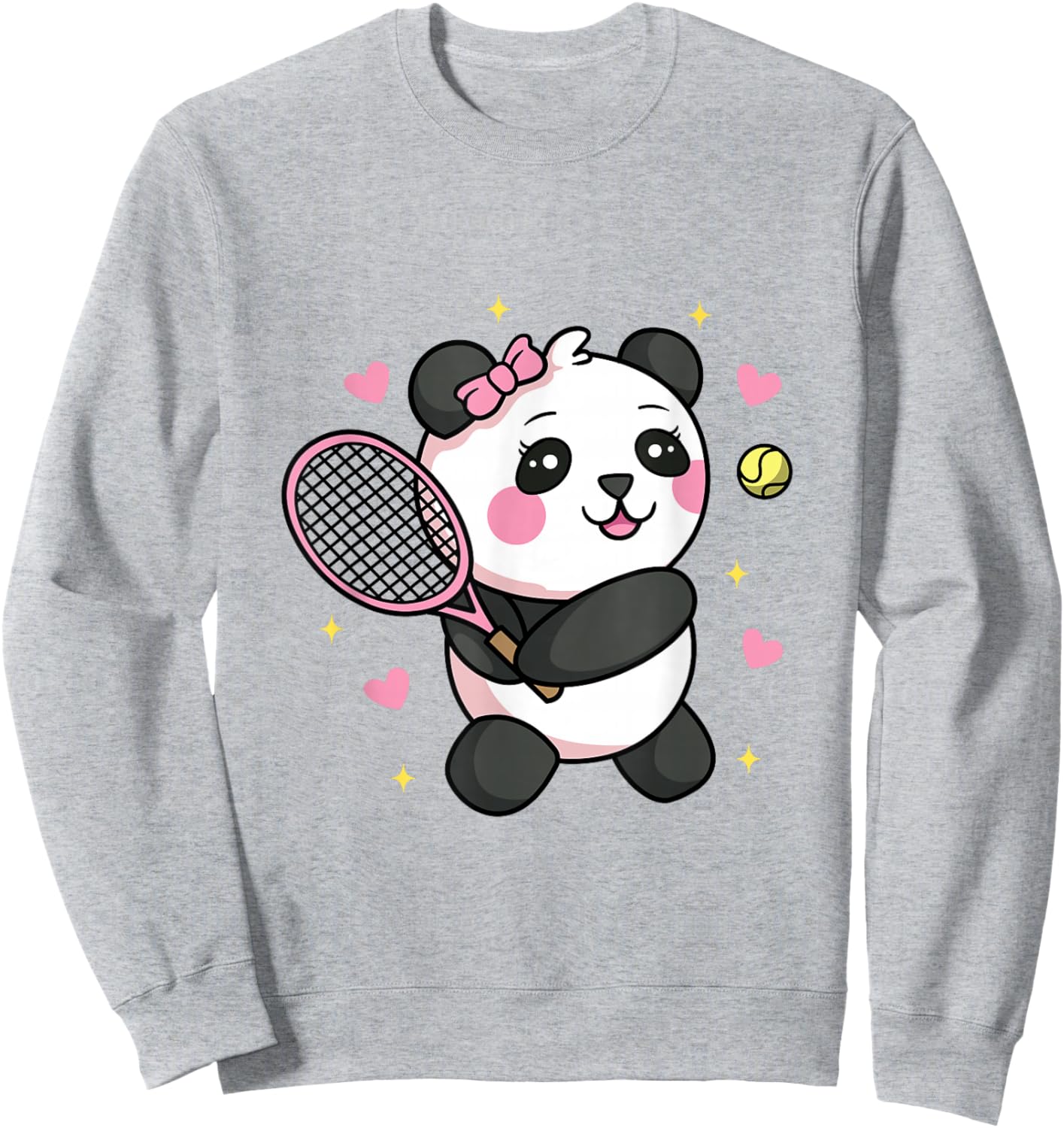 Kawaii Panda Playing Tennis Sweatshirt - Sweatshirt | Ash