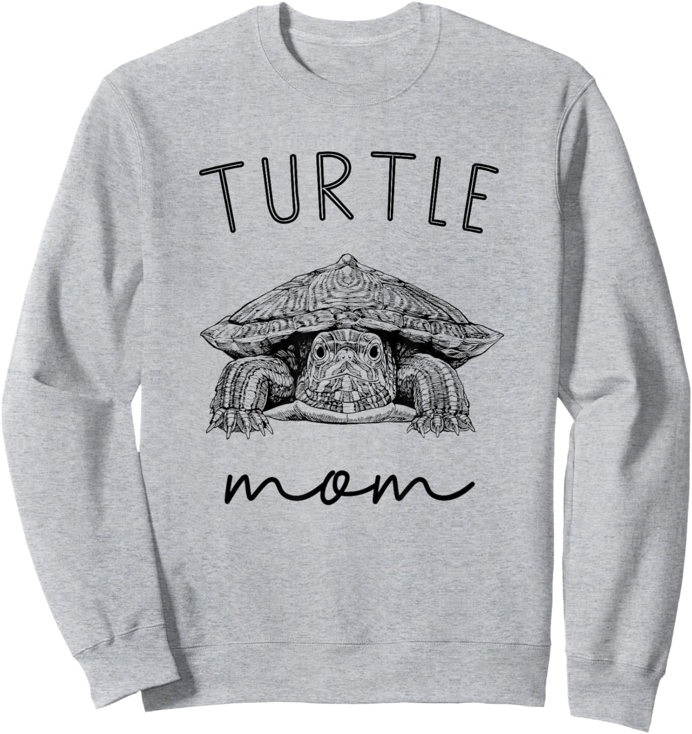 Turtle Mom Pet Red eared slider turtle Mama Sweatshirt - Sweatshirt | Ash