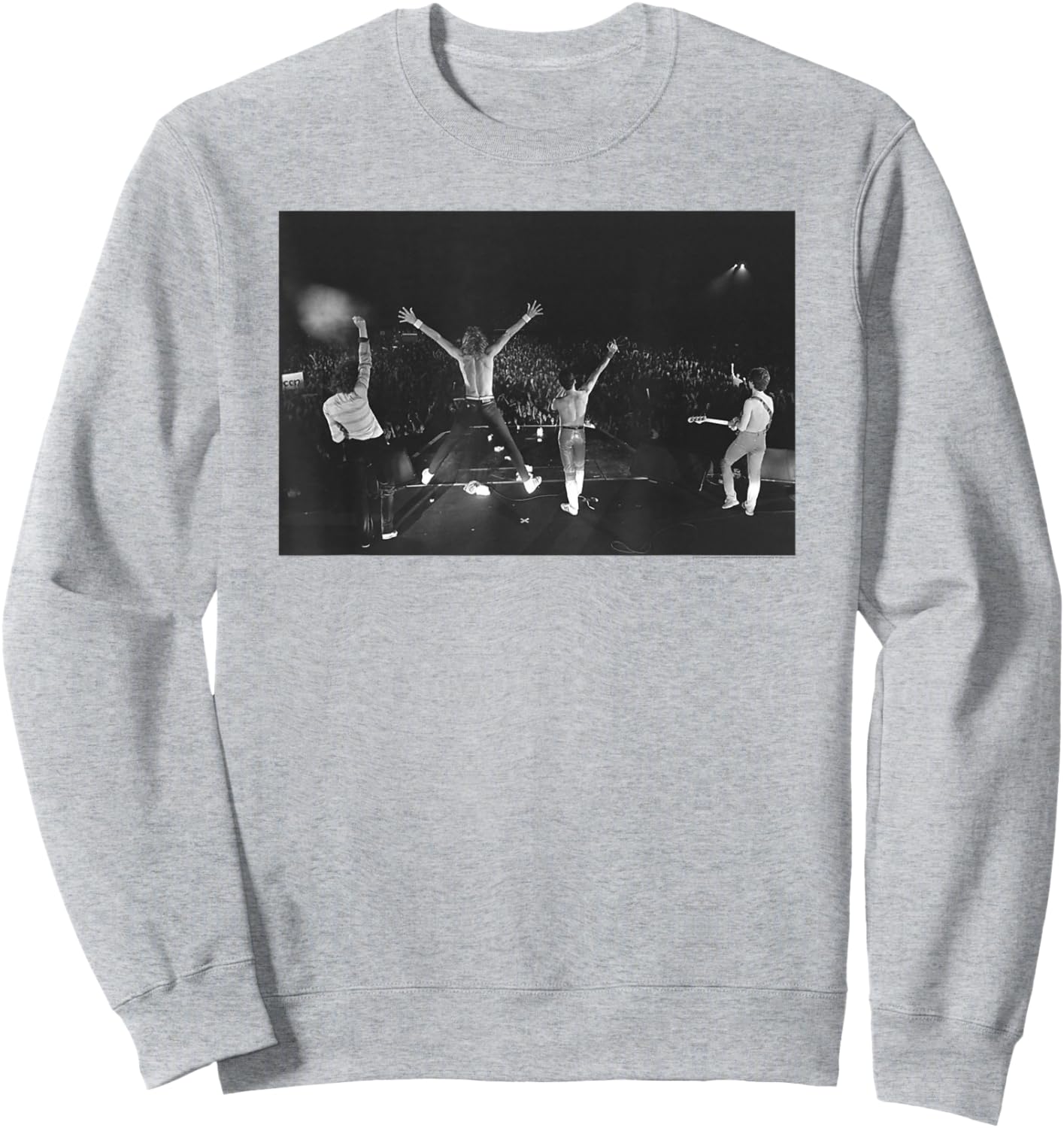 Queen Official Band Promo B&W Vintage Photo Sweatshirt - Sweatshirt | Ash