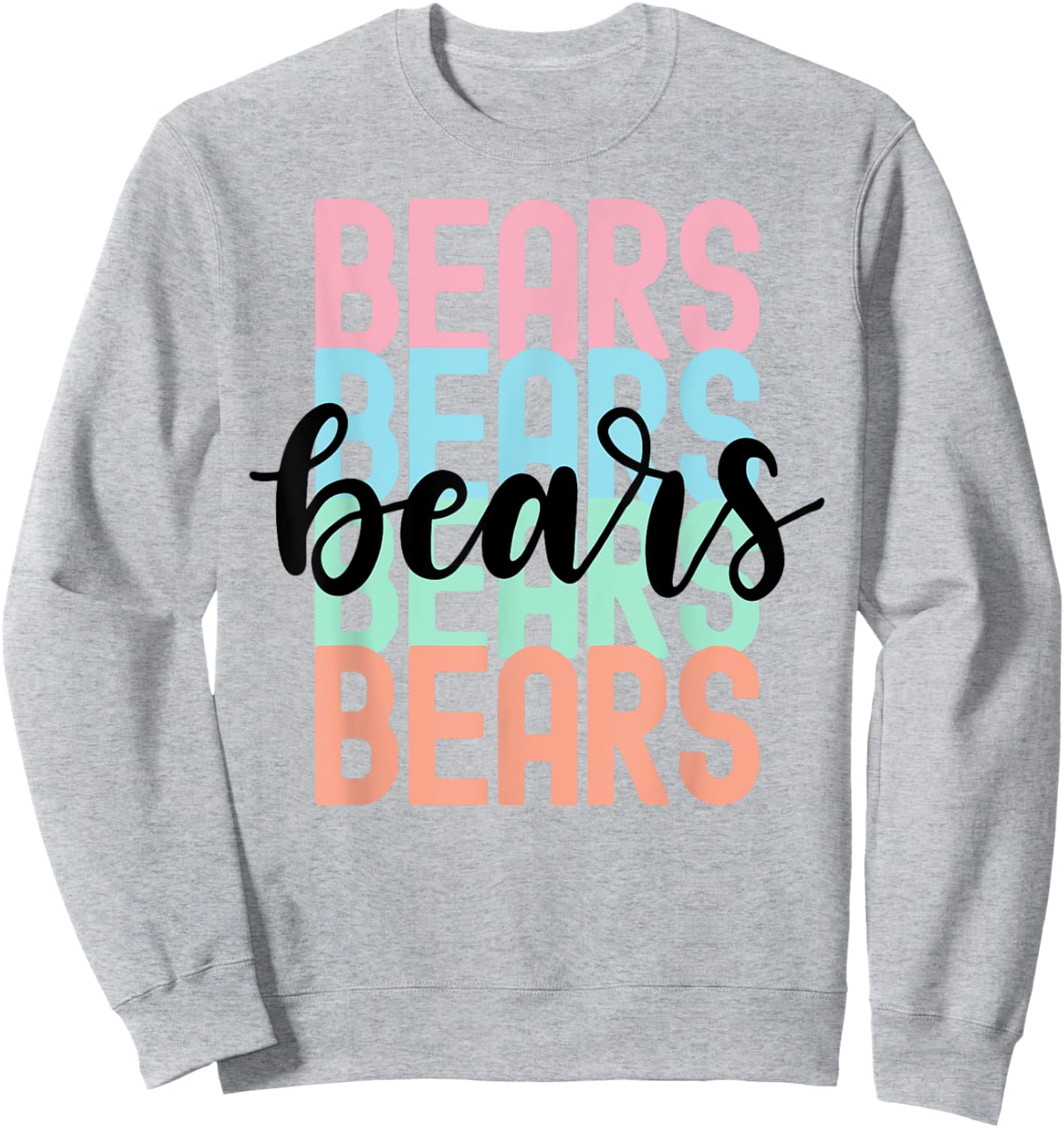Bears Team Mascot School Spirit Game Night Sweatshirt - Sweatshirt | Ash