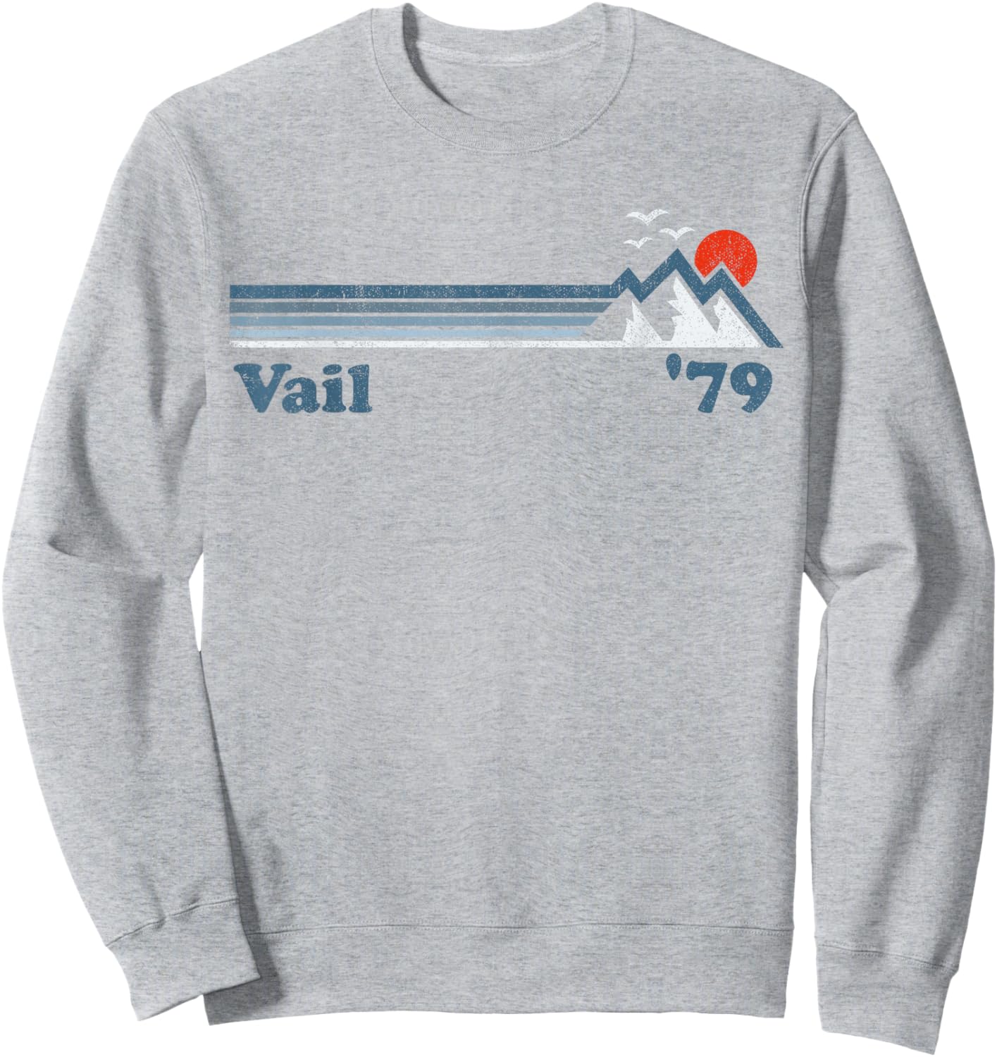 Retro Vail Ski Resort Colorado Snowboard Mountain Gift Sweatshirt - Sweatshirt | Ash