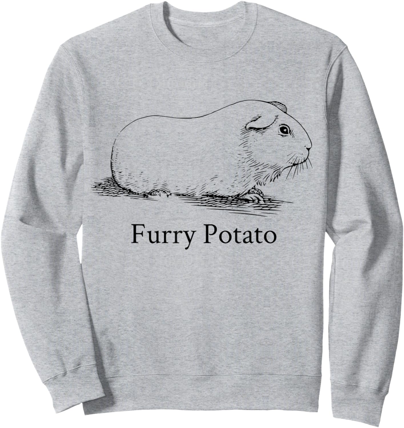 Funny Guinea Pig Furry Potato Wrong Animal Name Stupid Joke Sweatshirt - Sweatshirt | Ash