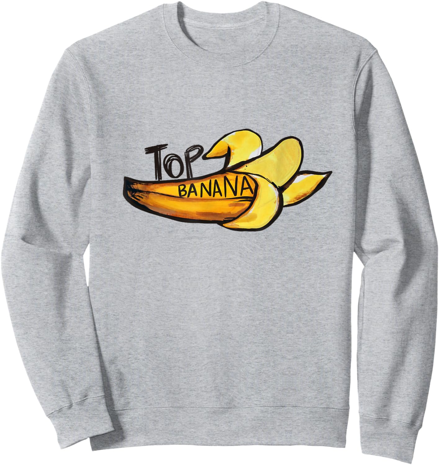 Top Banana Art funny banana watercolor Sweatshirt - Sweatshirt | Ash