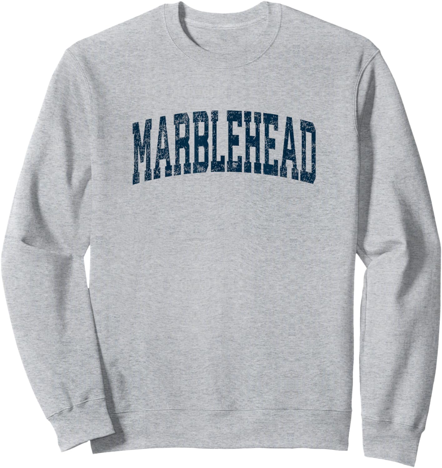 Marblehead Massachusetts MA Vintage Athletic Sports Navy Des Sweatshirt - Sweatshirt | Ash