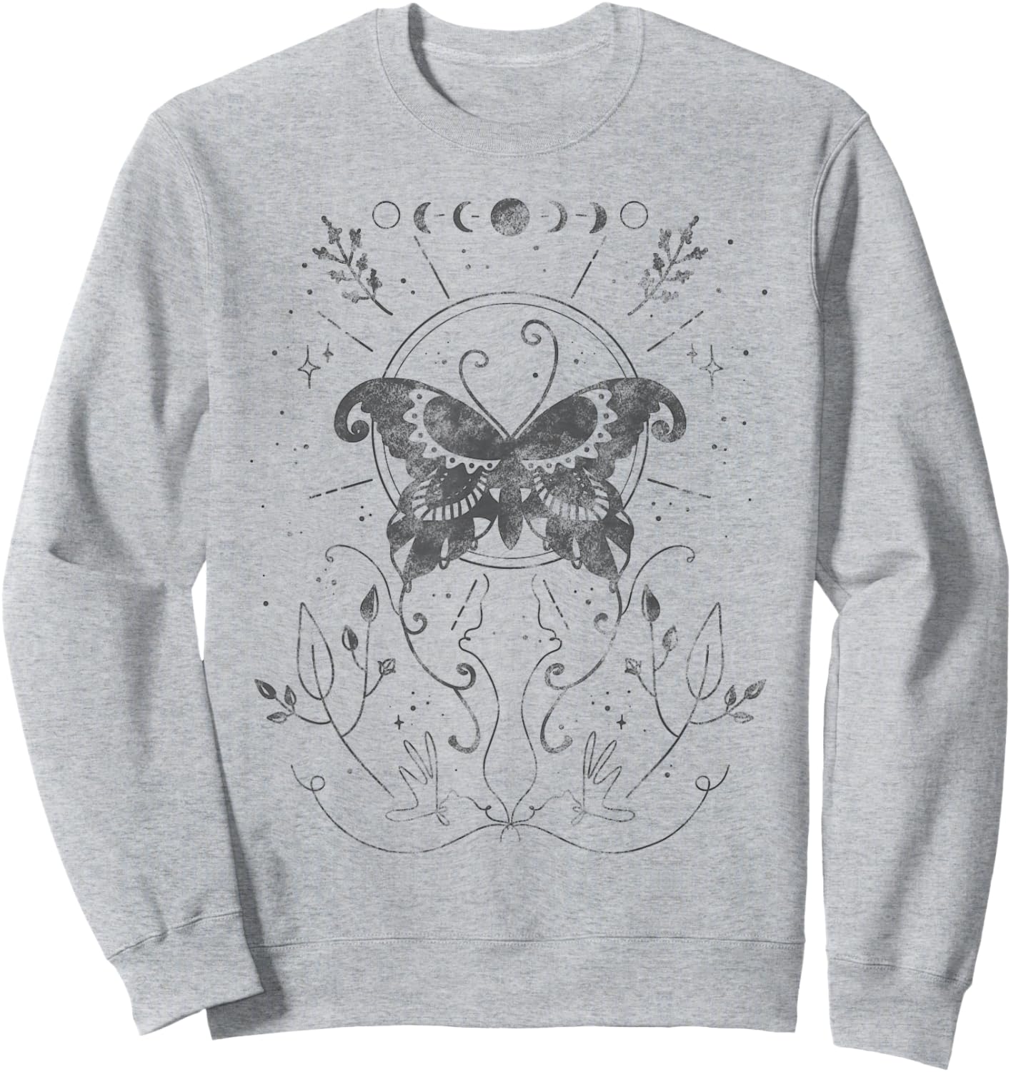 Light Academia Aesthetic Clothing Teen Girls Woman Luna Moth Sweatshirt - Sweatshirt | Ash