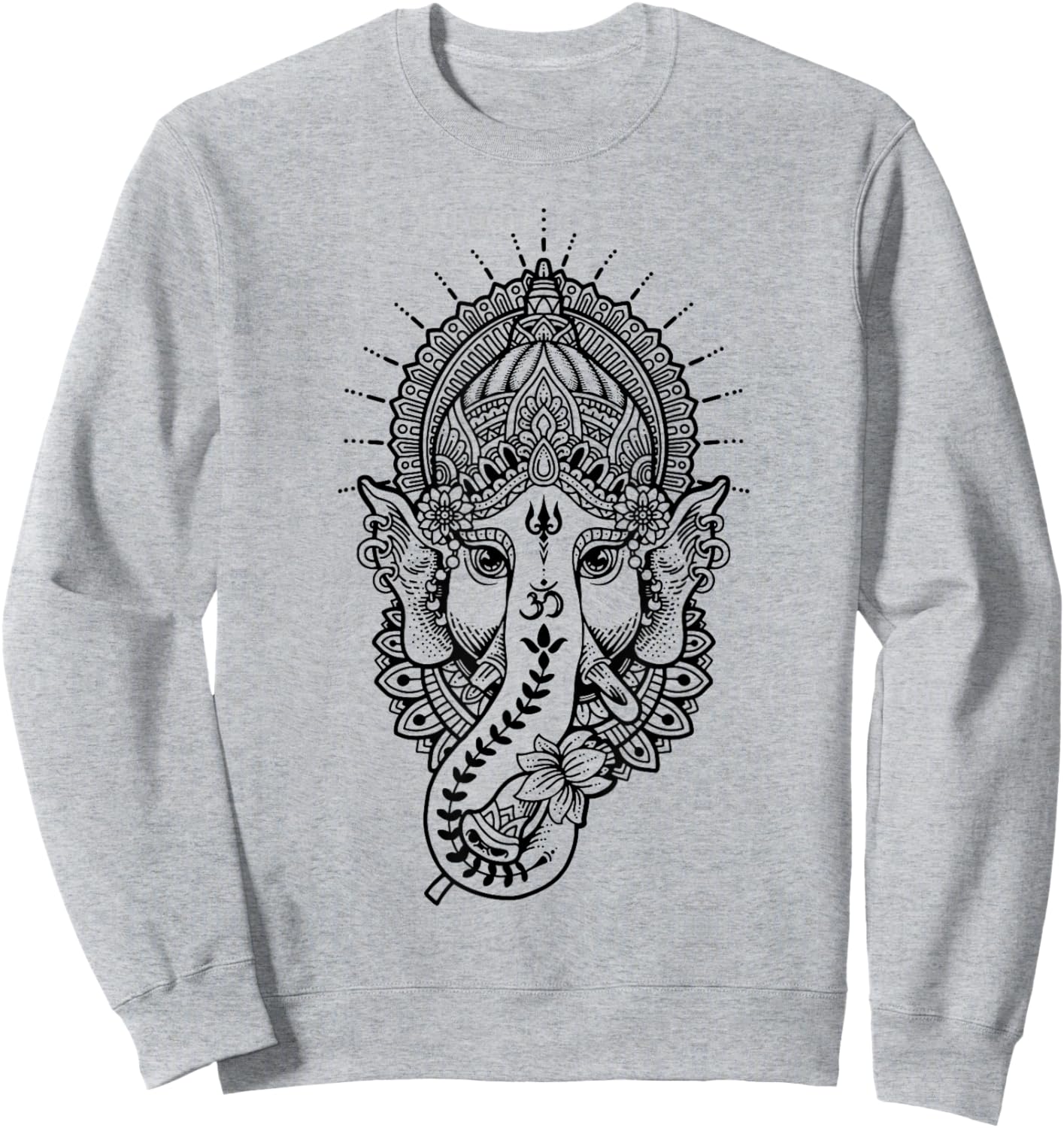 Ganesh Symbol Yoga Hindu Men Women Meditation Sweatshirt - Sweatshirt | Ash