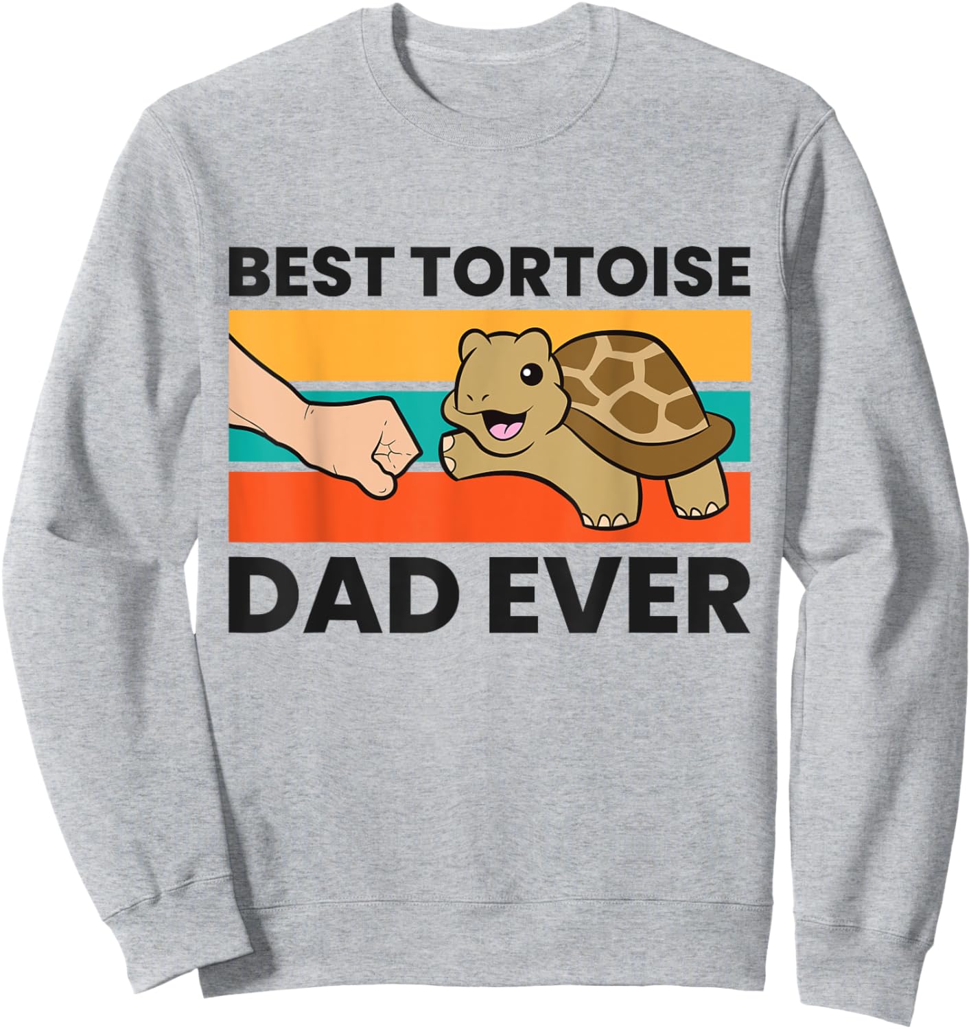 Tortoise Papa Best Tortoise Dad Ever Sweatshirt - Sweatshirt | Ash
