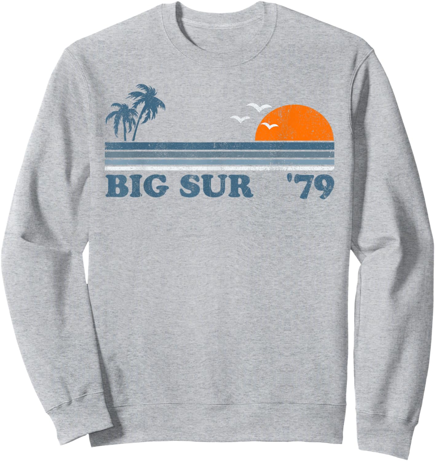 Vintage Big Sur California Retro Sun Beach Surfing 70's Gift Sweatshirt - Sweatshirt | Ash