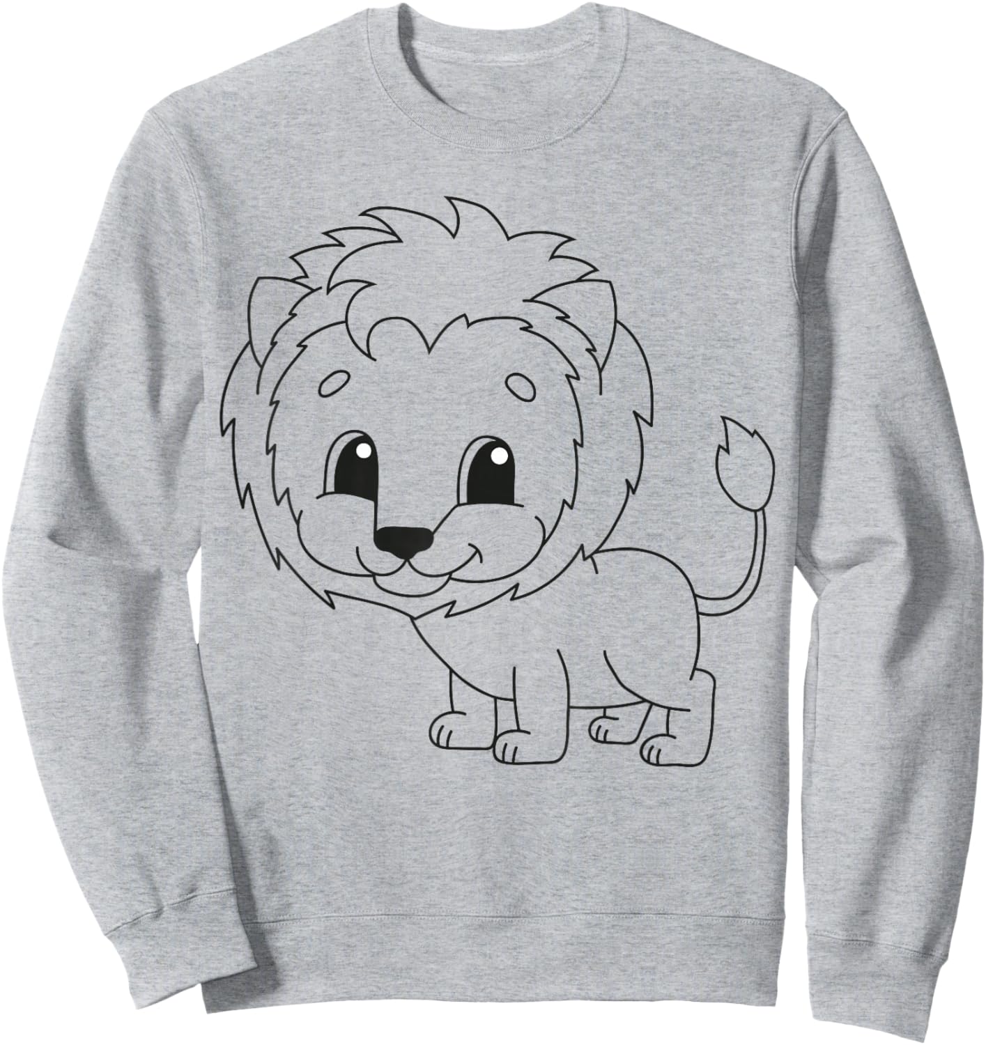 Cute lion to paint and color in for children Sweatshirt - Sweatshirt | Ash