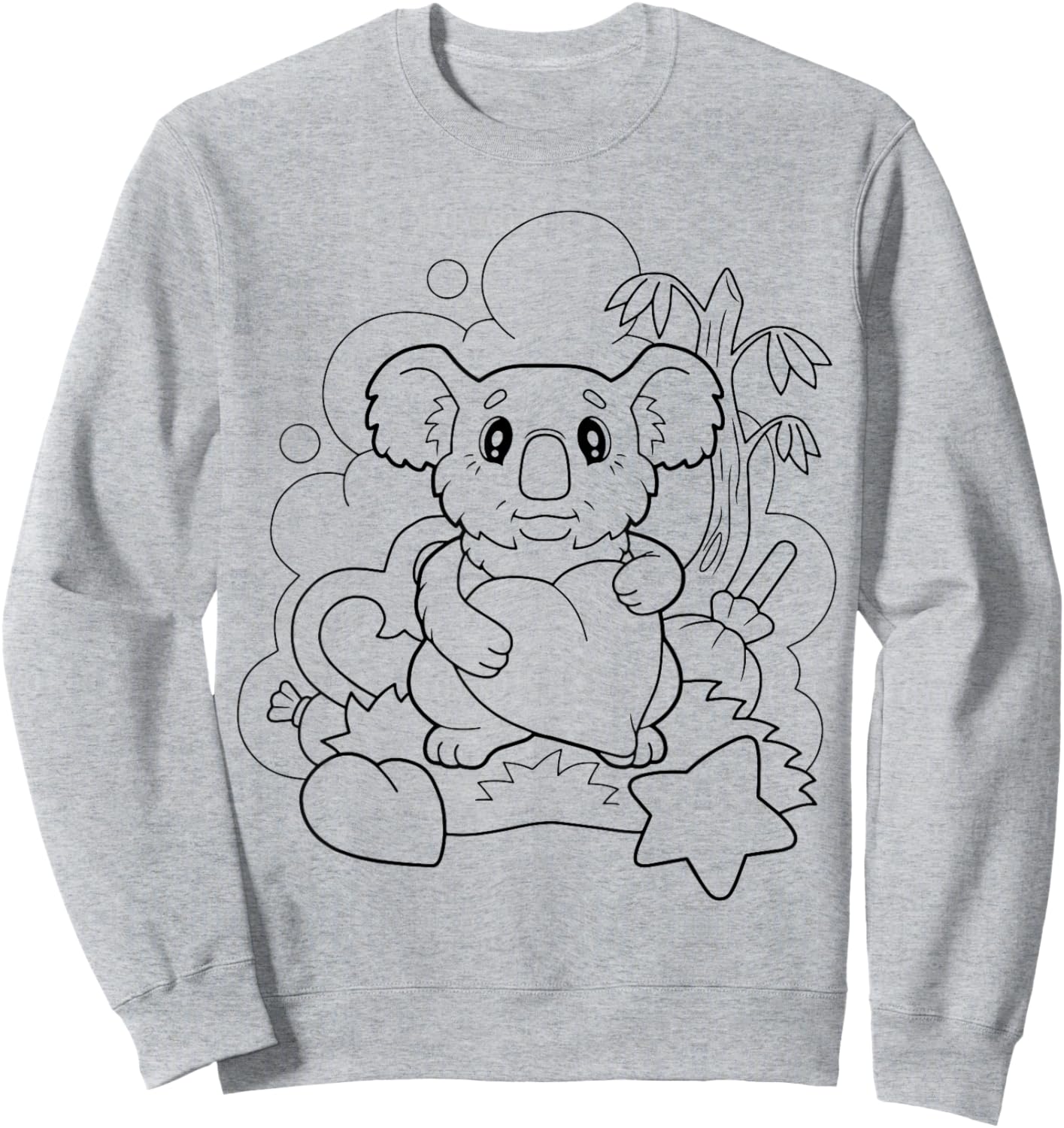 Cute koala bear to paint and color in for children Sweatshirt - Sweatshirt | Ash