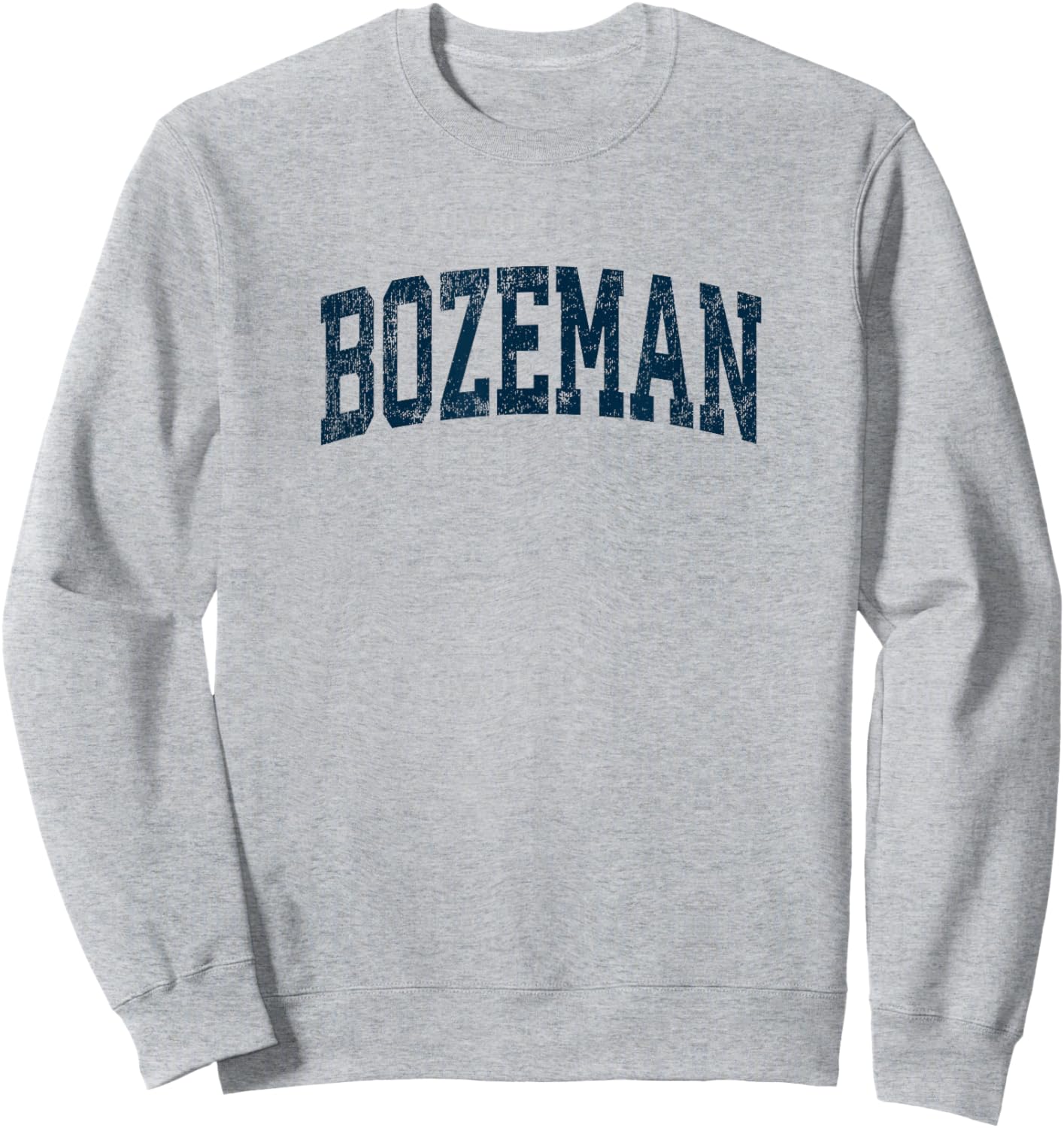 Bozeman Montana MT Vintage Athletic Sports Navy Design Sweatshirt - Sweatshirt | Ash
