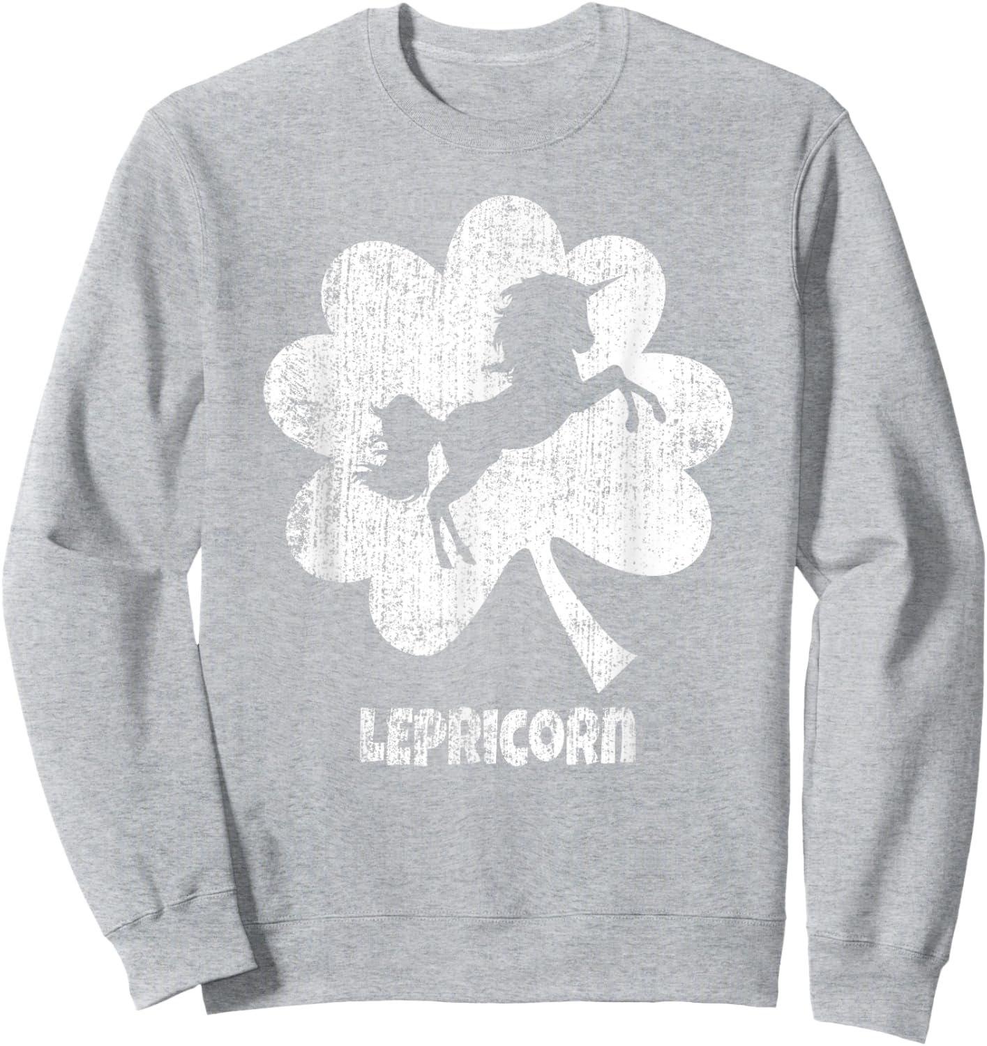 Unicorn St Patricks Day Lepricorn Silhouette Girl Women Sweatshirt - Sweatshirt | Ash