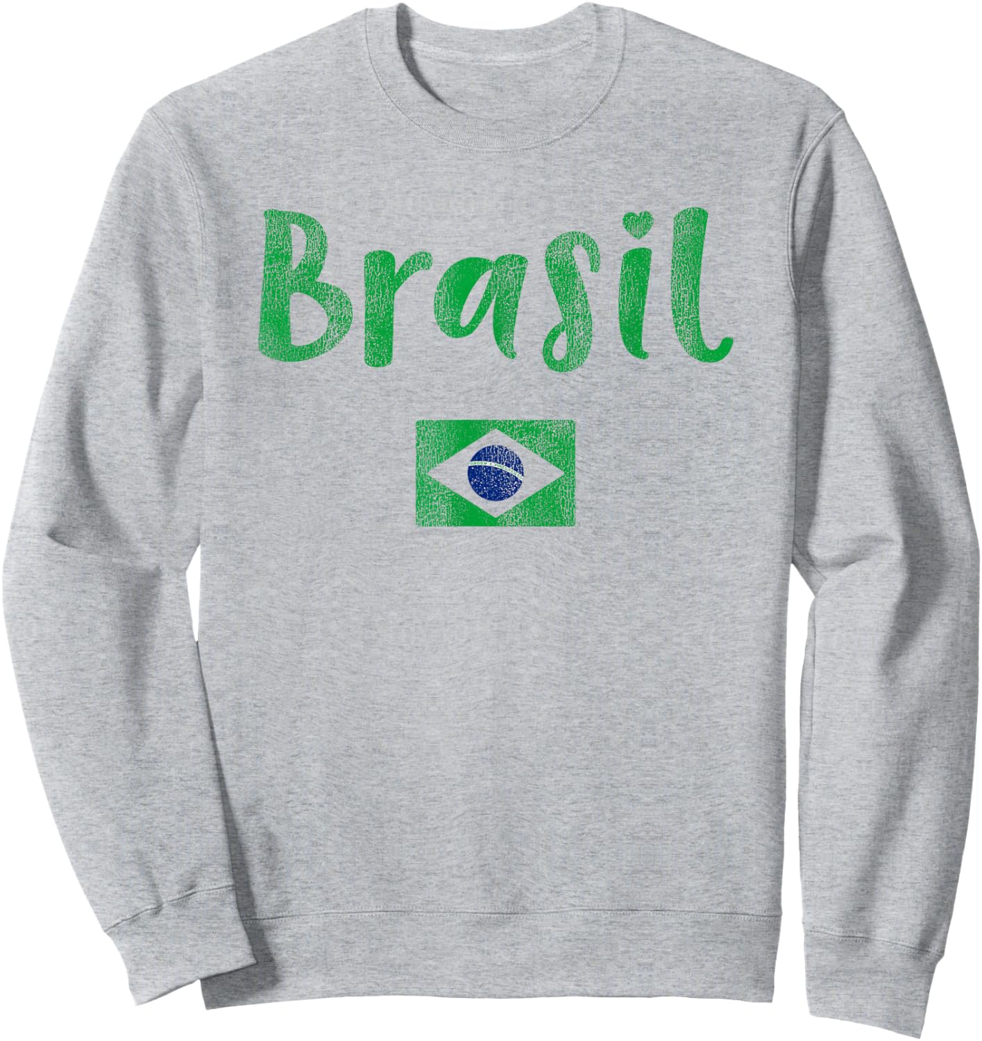 Retro Brazilian Flag of Brazil Souvenir Brasil Girls Women Sweatshirt - Sweatshirt | Ash