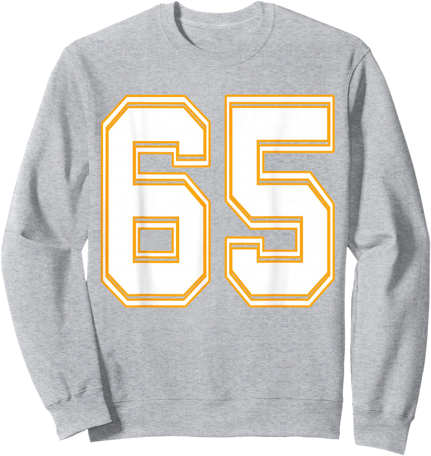 Number 65 Red Yellow White Football Basketball Soccer Fans Sweatshirt - Sweatshirt | Ash