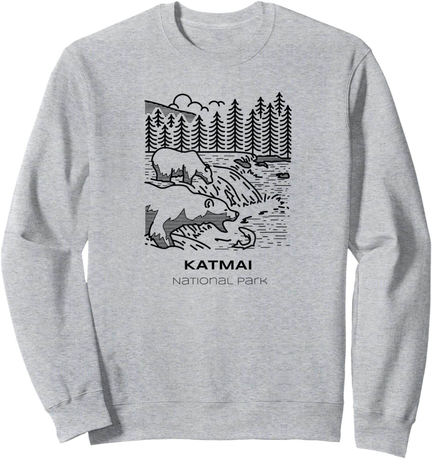 Vintage Katmai National Park Hike Sweatshirt - Sweatshirt | Ash