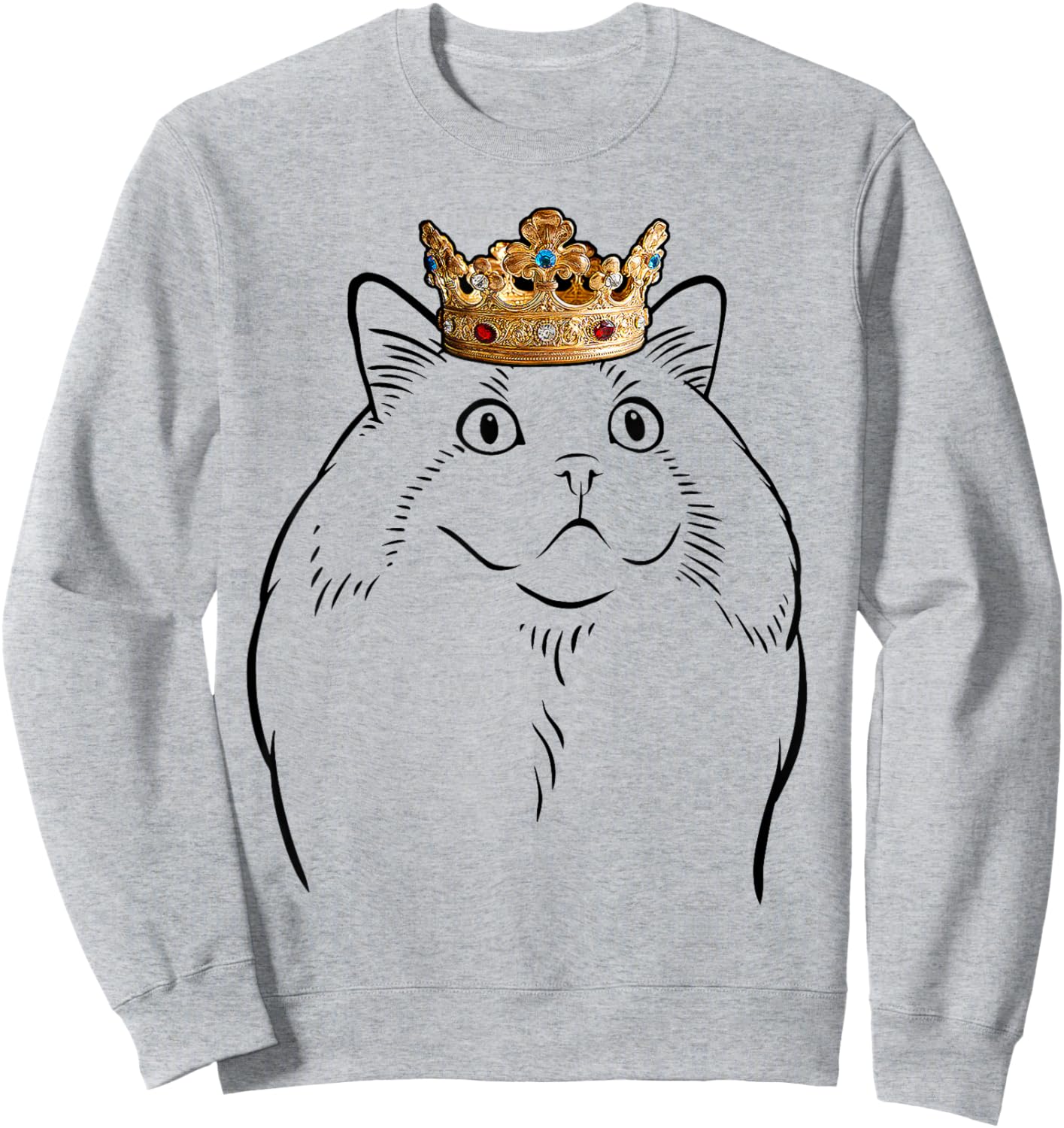 Ragdoll Cat Wearing Crown Sweatshirt - Sweatshirt | Ash