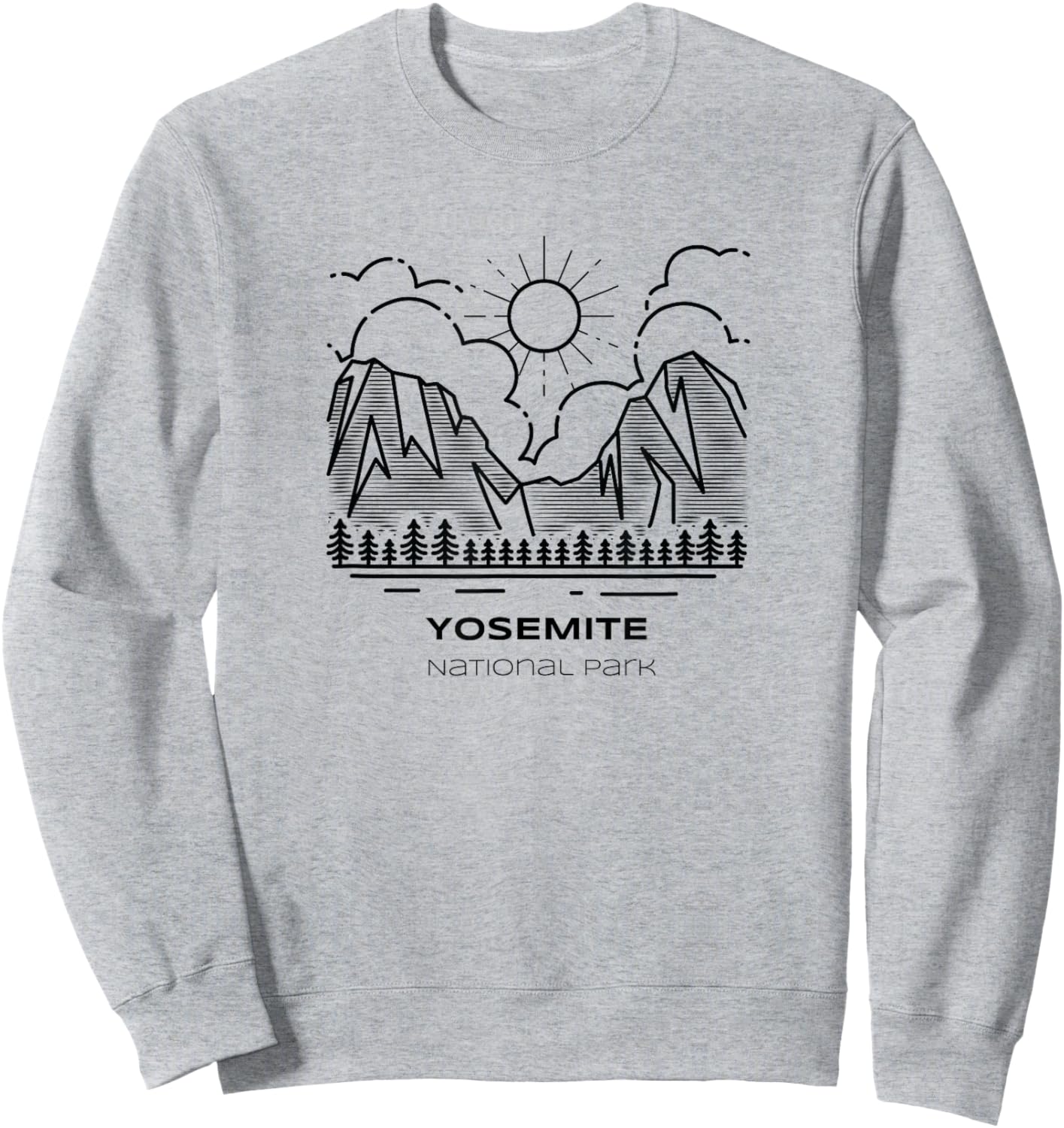 Vintage Yosemite National Park Hike Sweatshirt - Sweatshirt | Ash