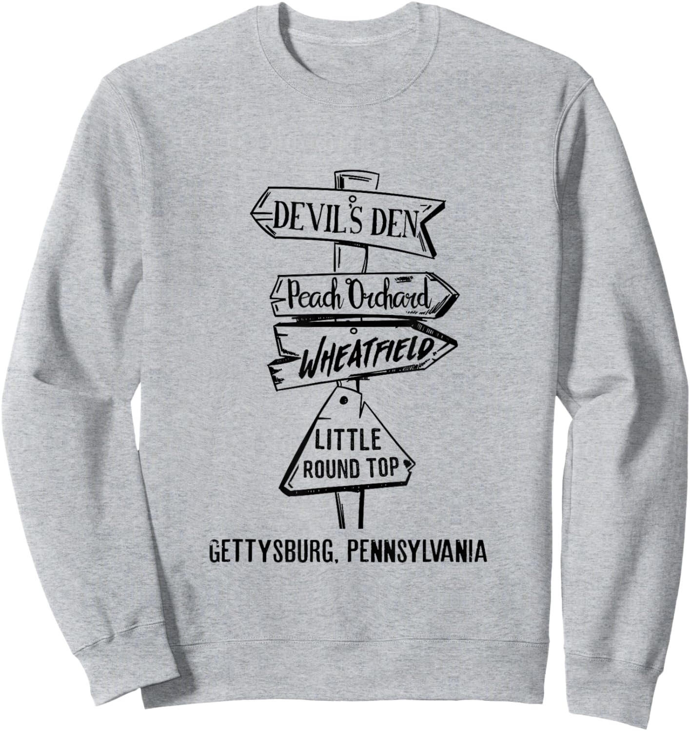 Gettysburg Civil War Landmarks Sweatshirt - Sweatshirt | Ash