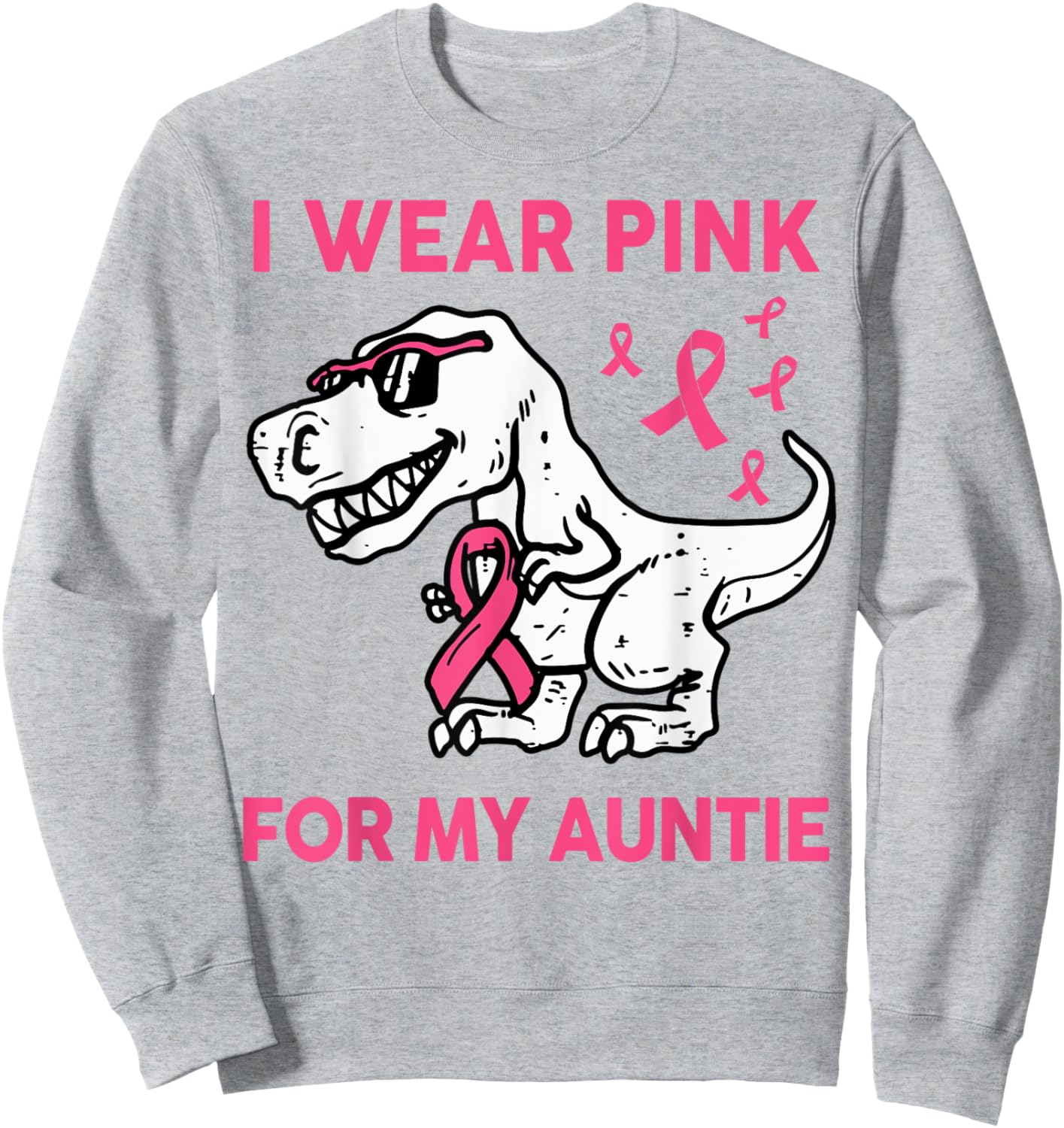 I Wear Pink For My Auntie Breast Cancer Awareness Toddler Sweatshirt - Sweatshirt | Ash