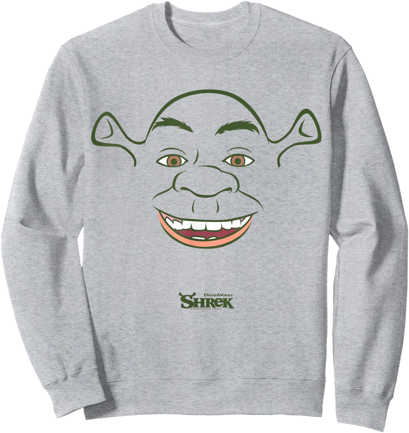 Shrek Big Face Halloween Costume Sweatshirt - Sweatshirt | Ash