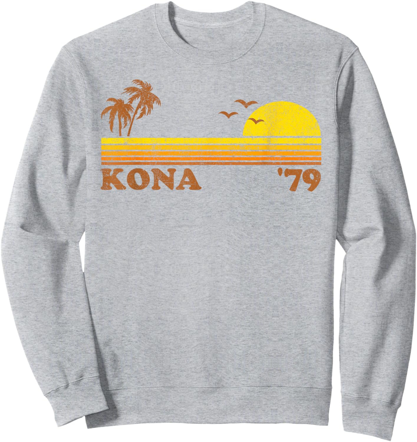 Vintage Kona Hawaii Beach Retro Hawaiian Surfing 70's Gift Sweatshirt - Sweatshirt | Ash