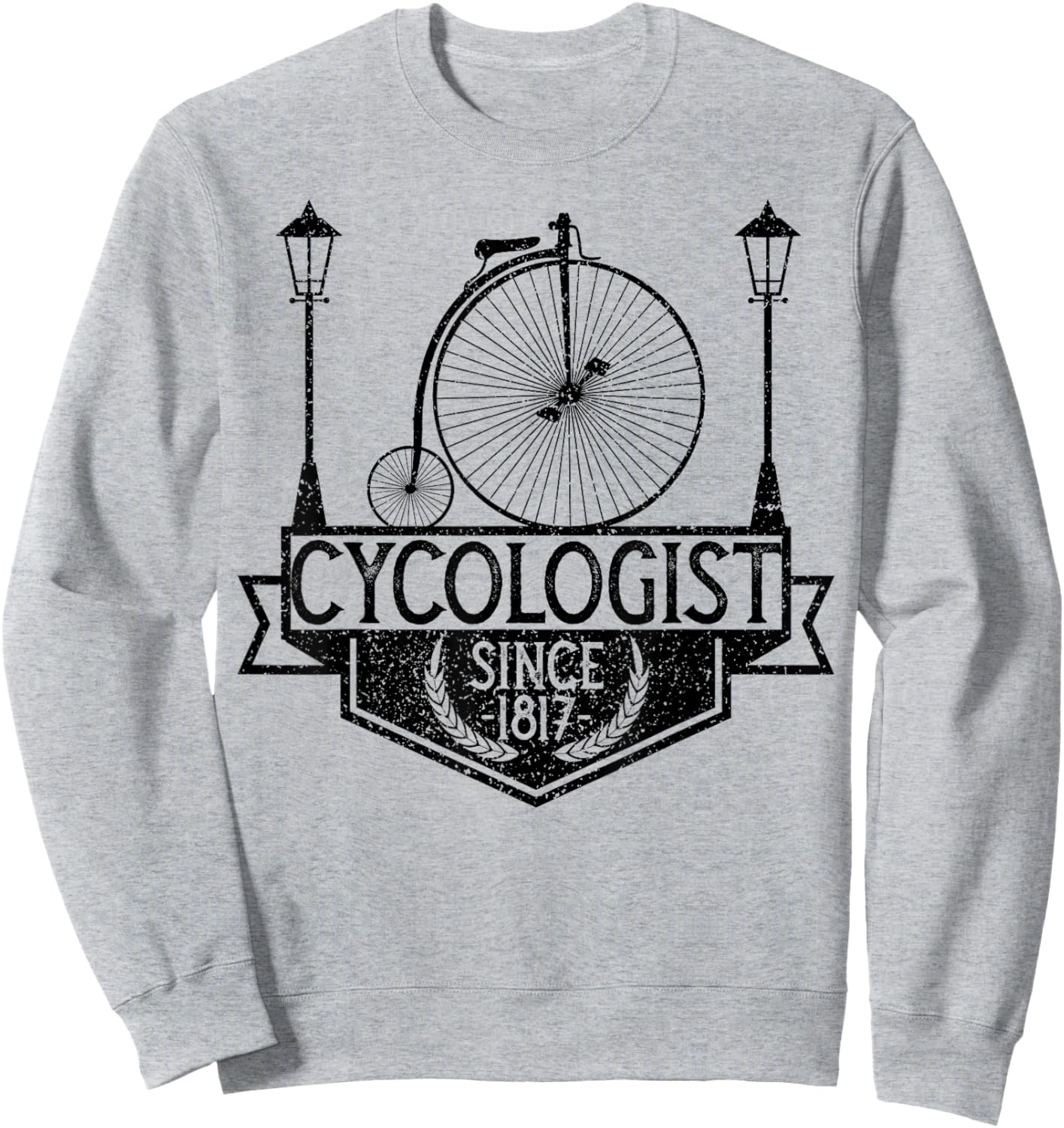 Cycologist Gentleman Vintage Bicycle Penny Farthing 1817 Sweatshirt - Sweatshirt | Ash