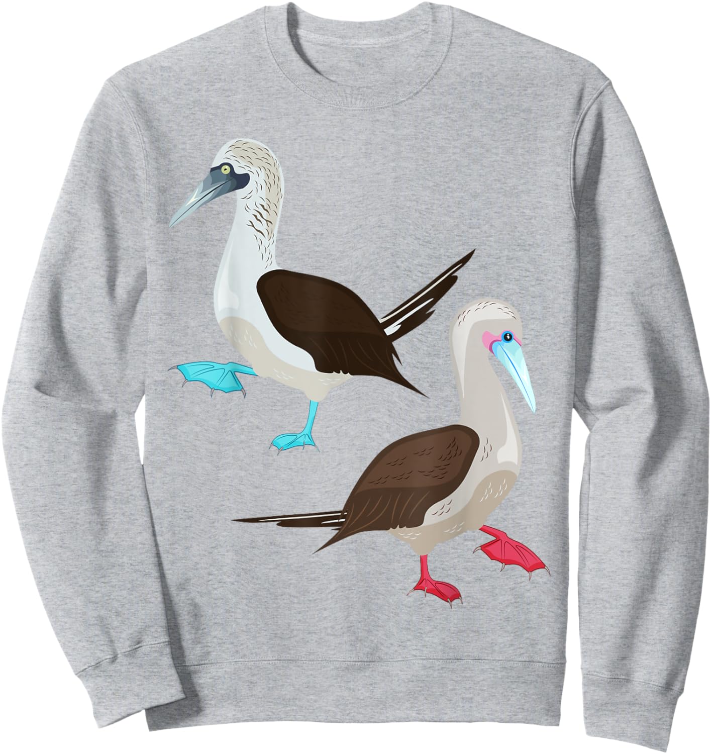 Blue and Red Footed Booby Bird Sweatshirt - Sweatshirt | Ash