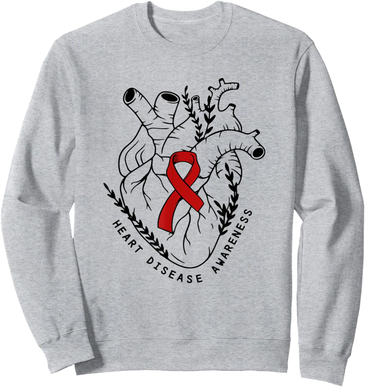 Heart Disease Awareness Strong Heart CHD Awareness Month Sweatshirt - Sweatshirt | Ash