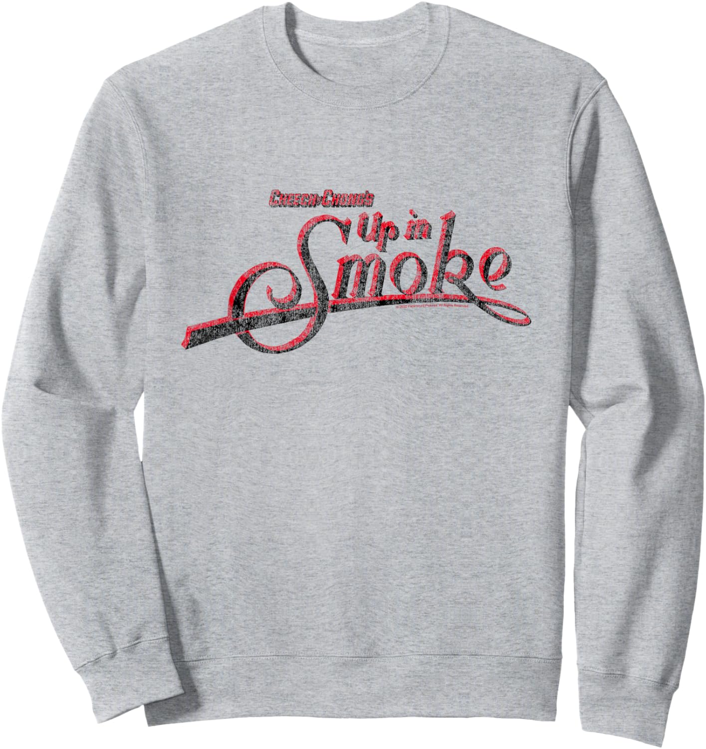 Cheech and Chong's Up in Smoke Distressed Logo Sweatshirt - Sweatshirt | Ash