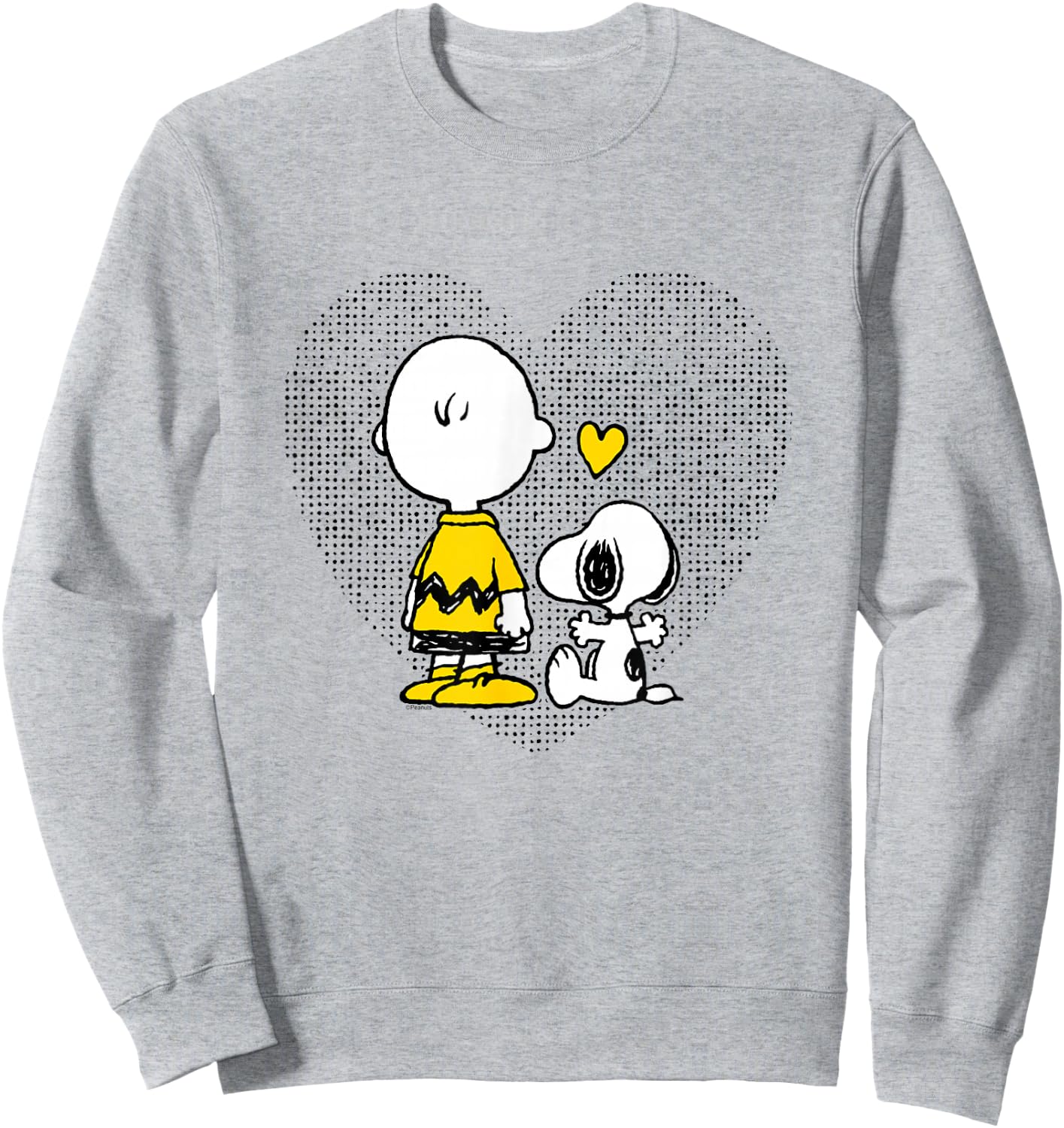 Peanuts Charlie Brown Snoopy Dot Heart Sweatshirt - Sweatshirt | Ash