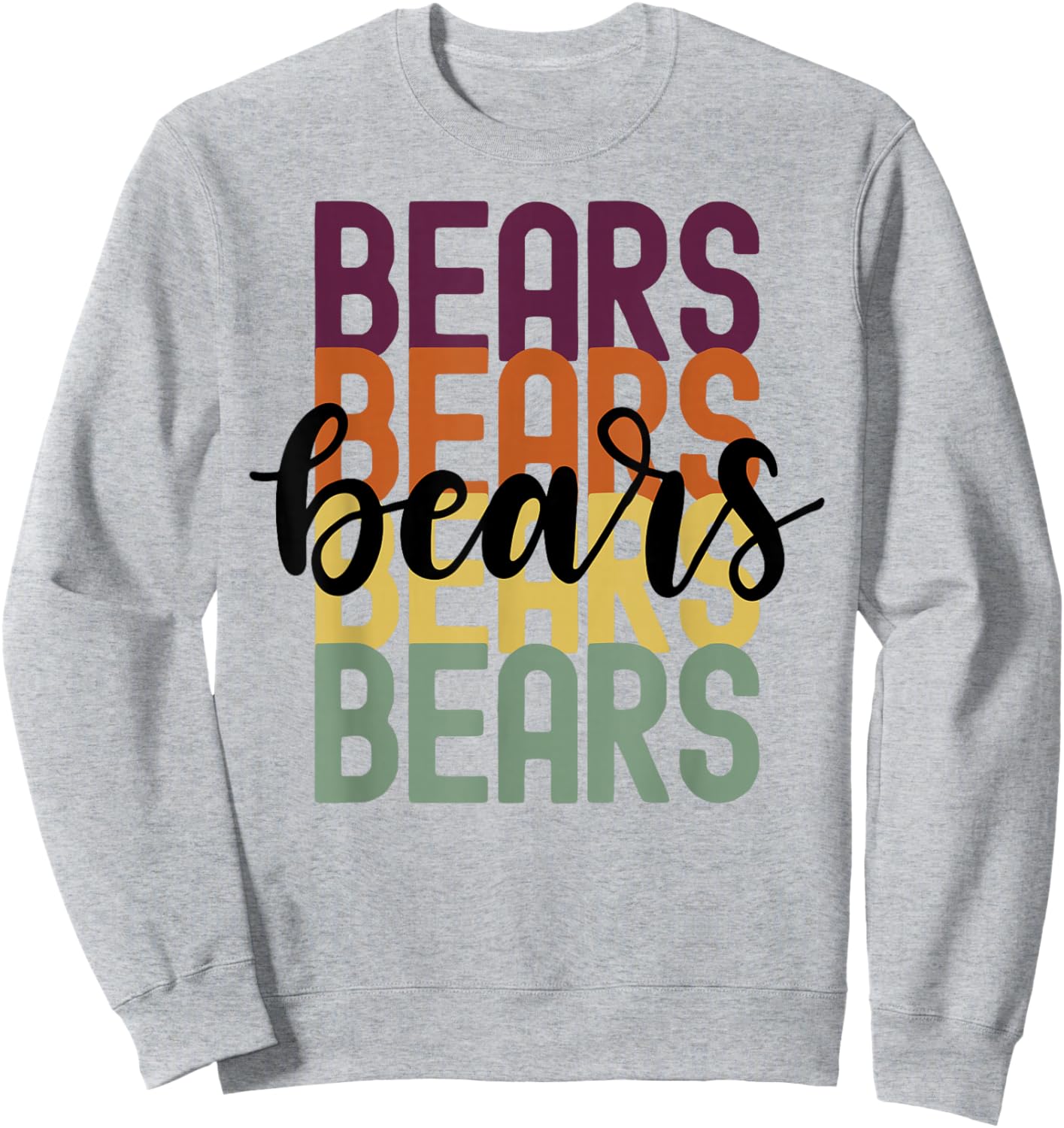 Bears Team Mascot School Spirit Game Night Sweatshirt - Sweatshirt | Ash