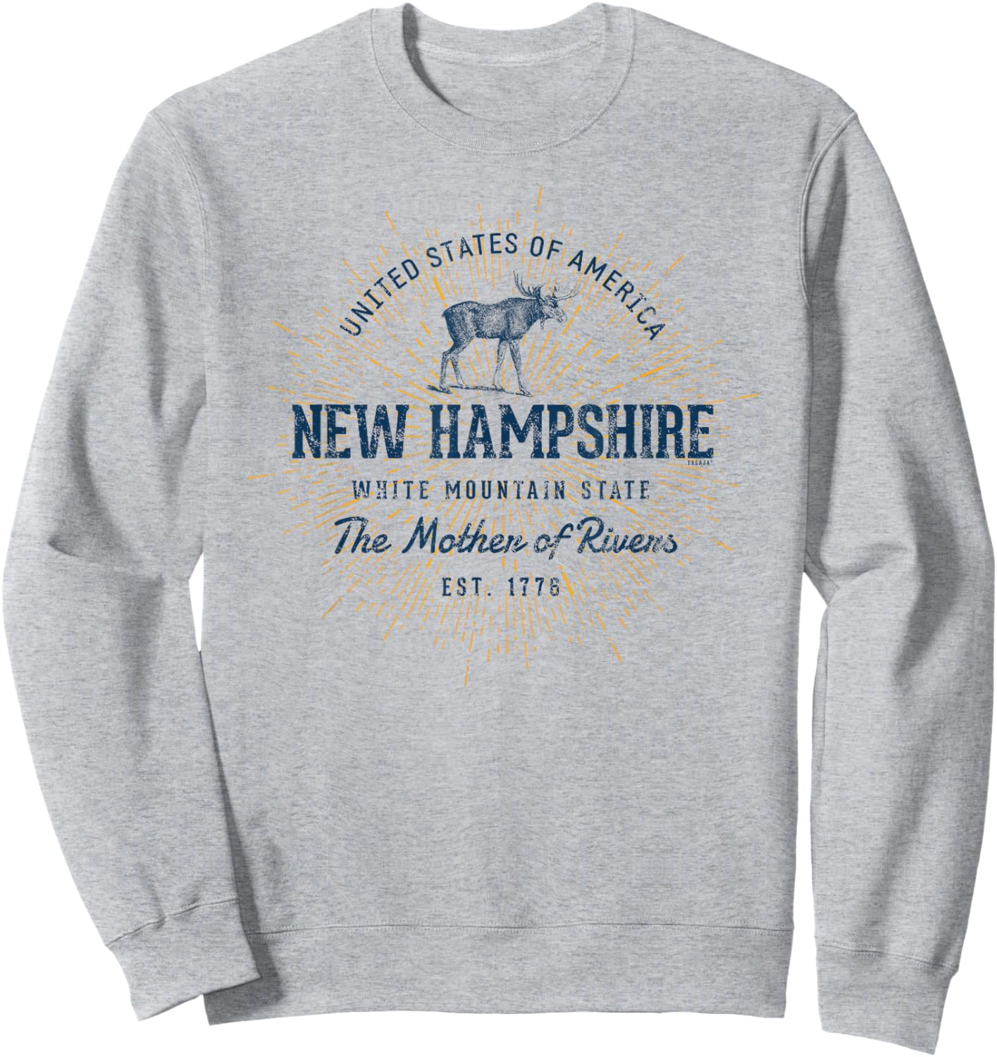 Retro Vintage State of New Hampshire Sweatshirt - Sweatshirt | Ash