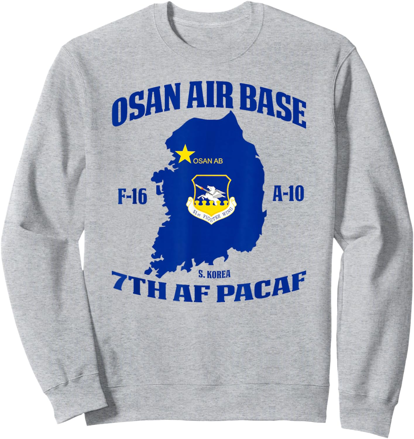 Osan Air Base 7th Af Pacaf Sweatshirt - Sweatshirt | Ash