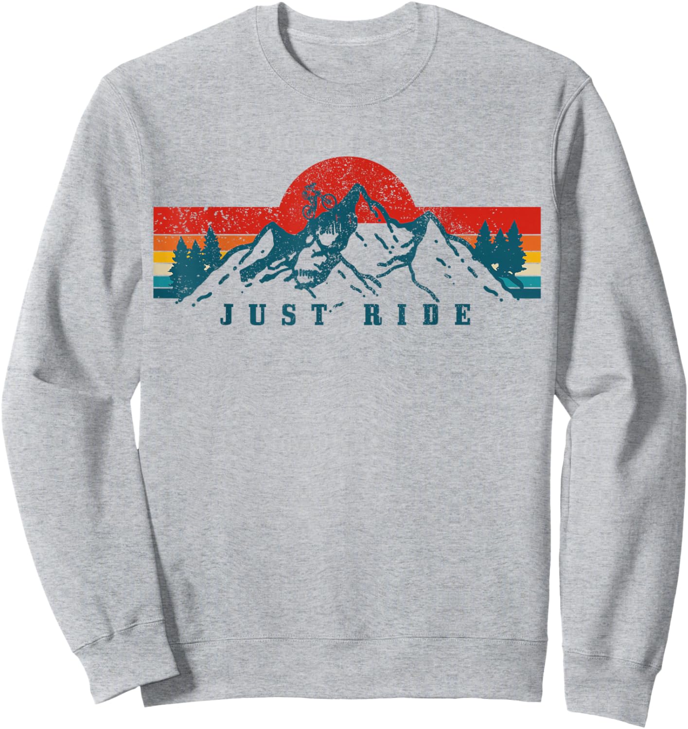 Mountain Bike Just Ride Downhill MTB Vintage Mountain Biker Sweatshirt - Sweatshirt | Ash