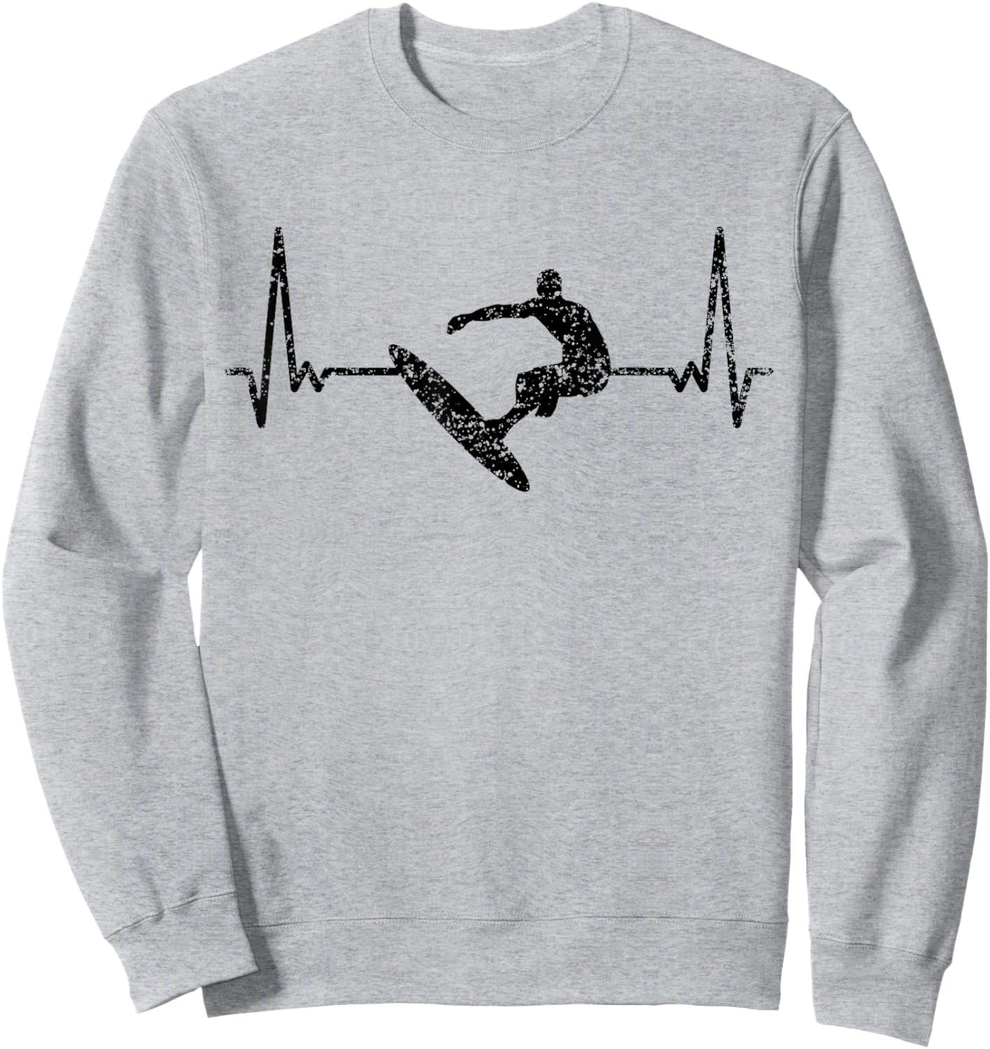 Heartbeat Surfing Surf Surfer Surfboard Sweatshirt - Sweatshirt | Ash