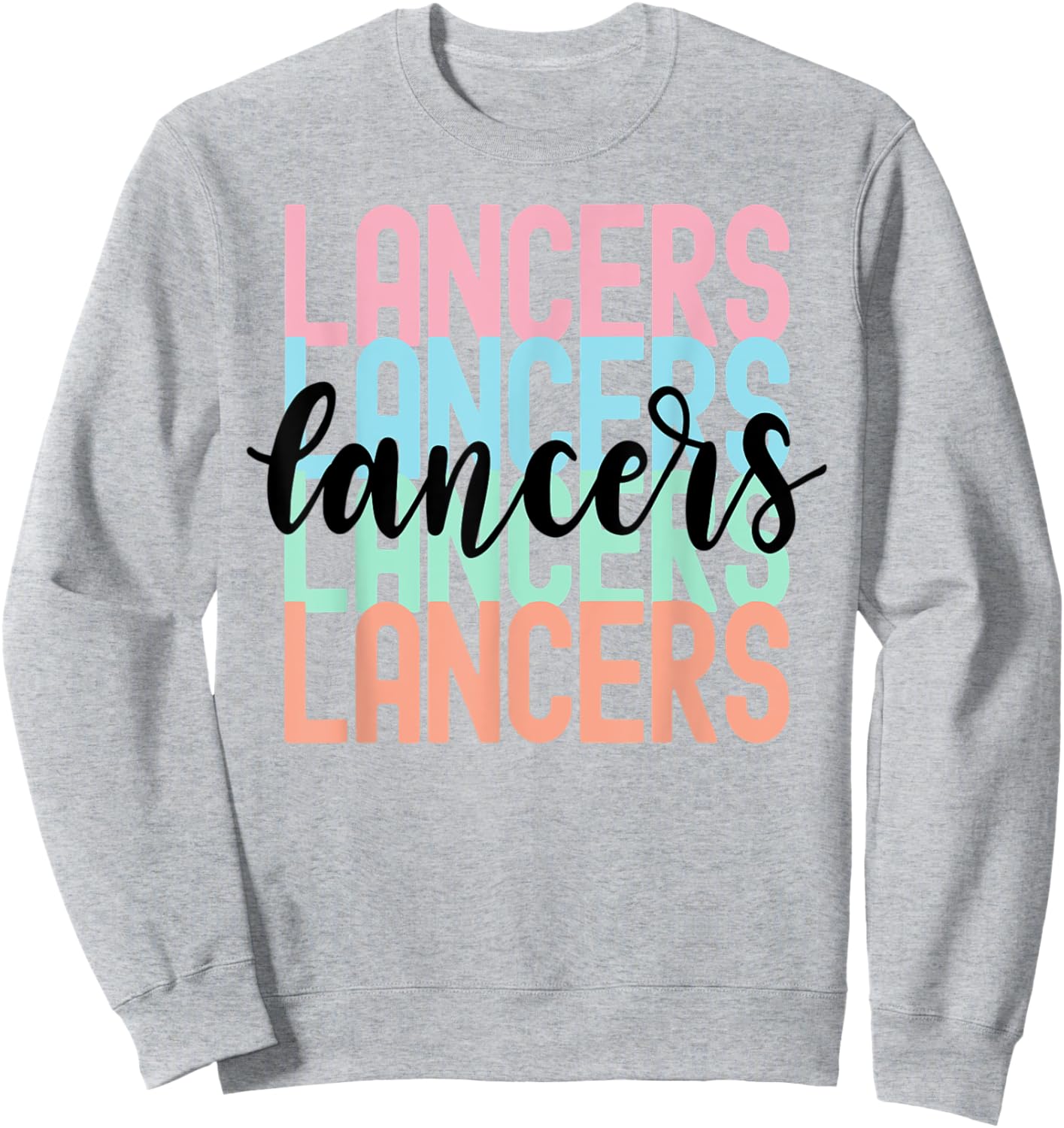 Lancers Team Mascot School Spirit Game Night Sweatshirt - Sweatshirt | Ash