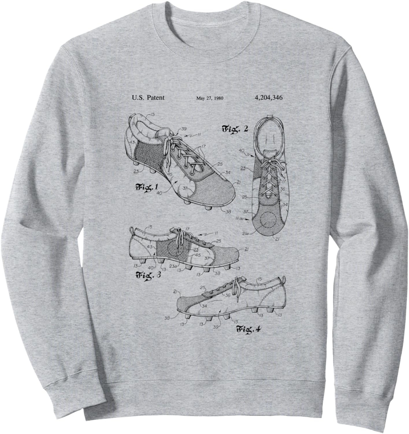 Football Soccer Cleat Shoe Design Patent Sweatshirt - Sweatshirt | Ash