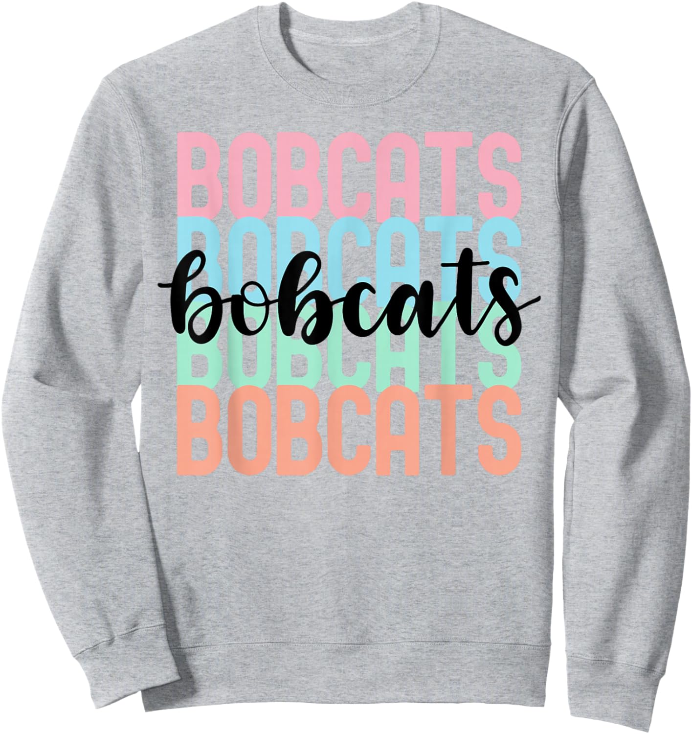 Bobcats Team Mascot School Spirit Game Night Sweatshirt - Sweatshirt | Ash