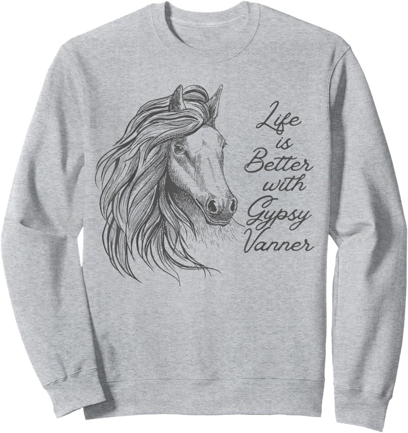 Gypsy Vanner Horse Riding Lover Sweatshirt - Sweatshirt | Ash