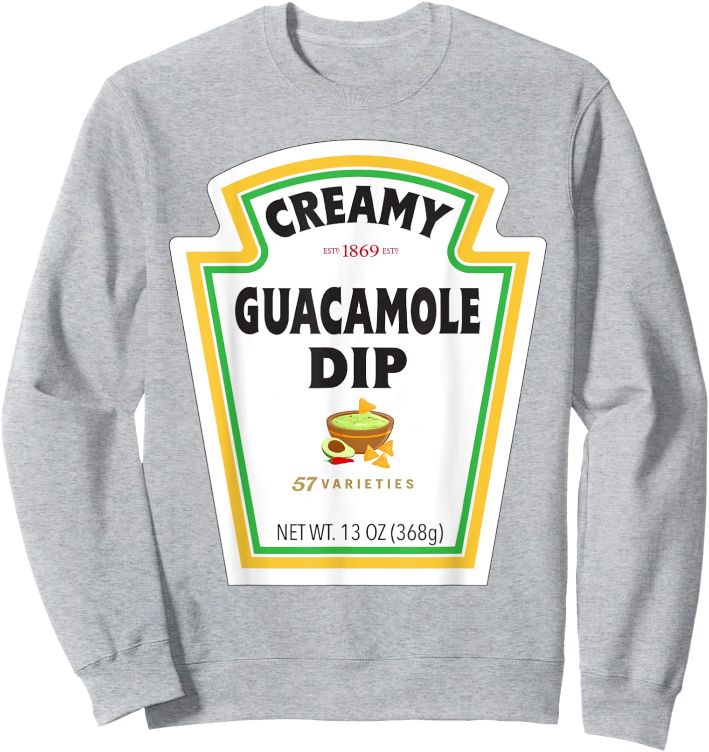Creamy Avocado Sauce Bottle Label Funny Halloween Costume Sweatshirt - Sweatshirt | Ash