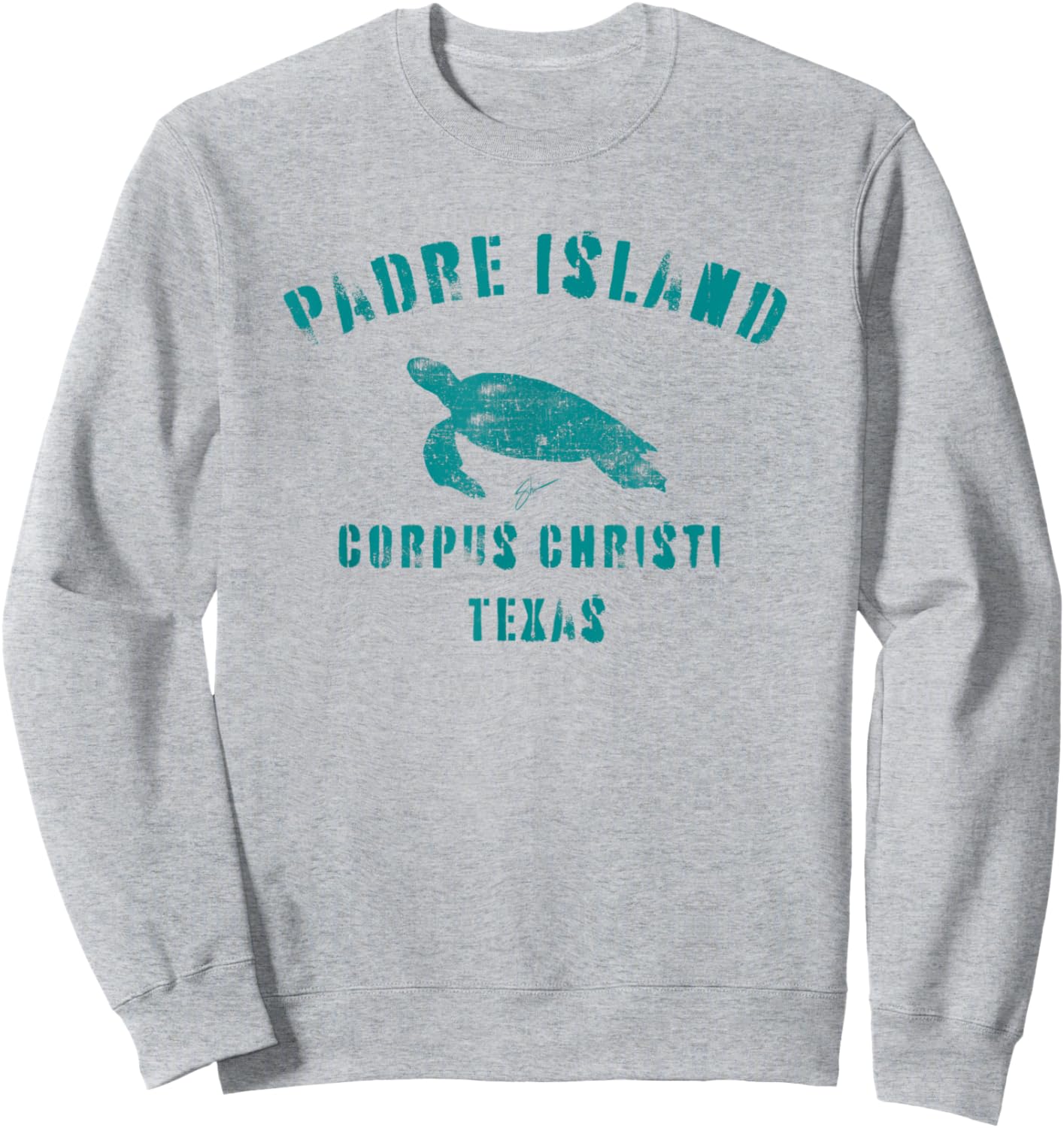 Padre Island Corpus Christi (Distressed) Sweatshirt - Sweatshirt | Ash
