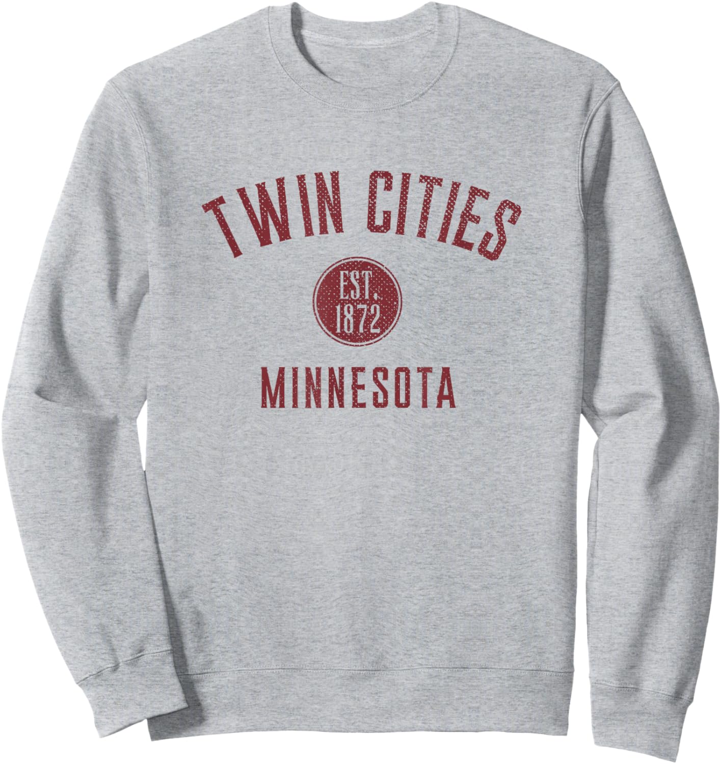 Twin Cities Minnesota Varsity Vintage Distressed Style Sweatshirt - Sweatshirt | Ash