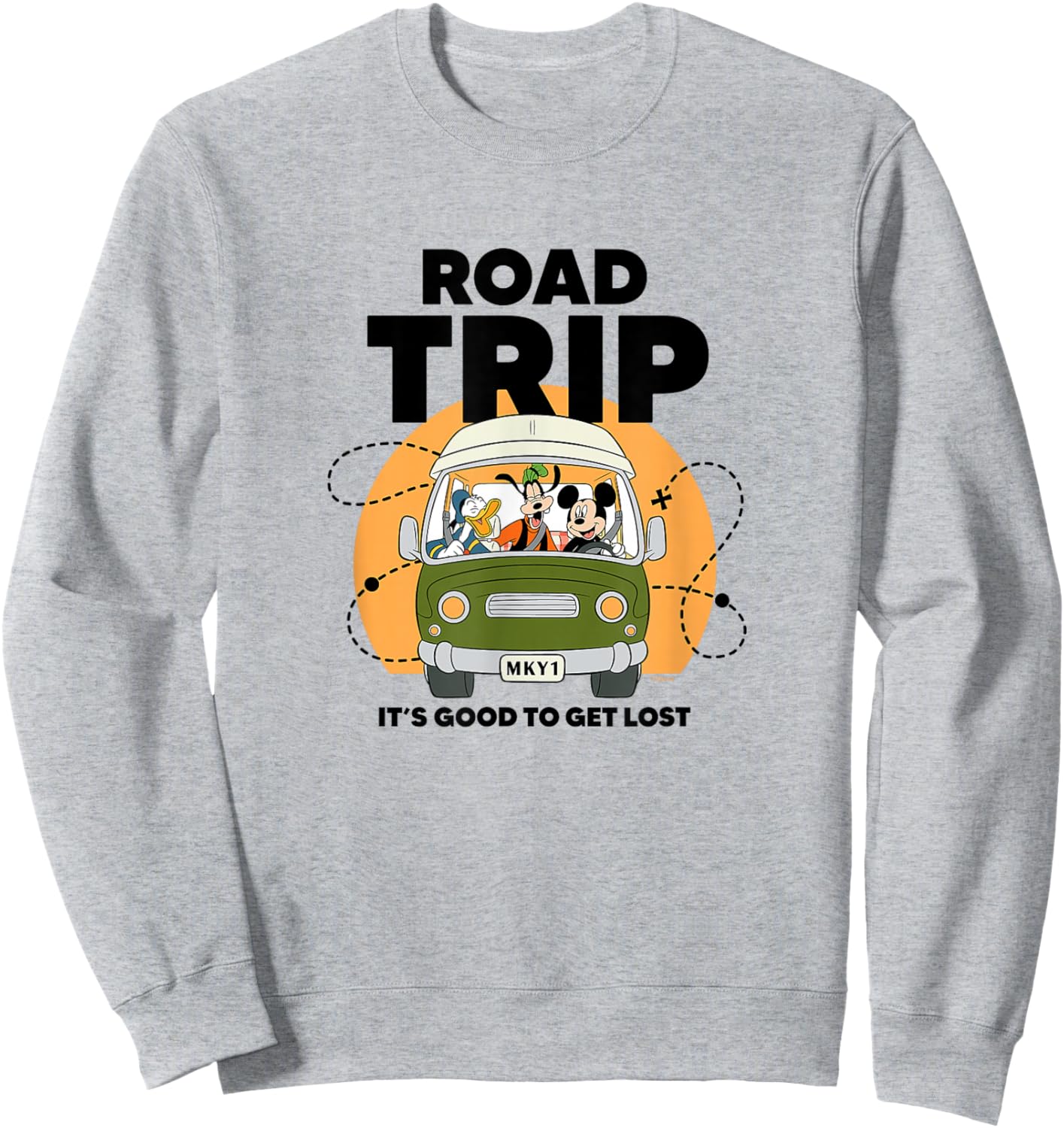 Donald, Goofy & Mickey - Road Trip Sweatshirt - Sweatshirt | Ash