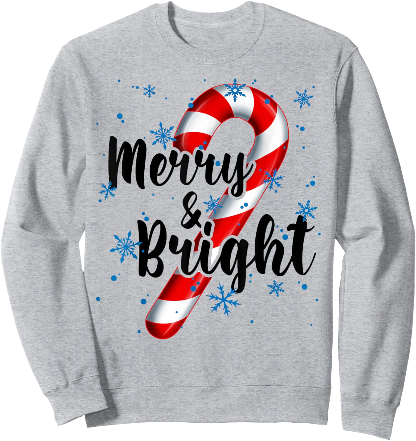 Candy Cane Merry and Bright Red and White Candy Snowflakes Sweatshirt - Sweatshirt | Ash