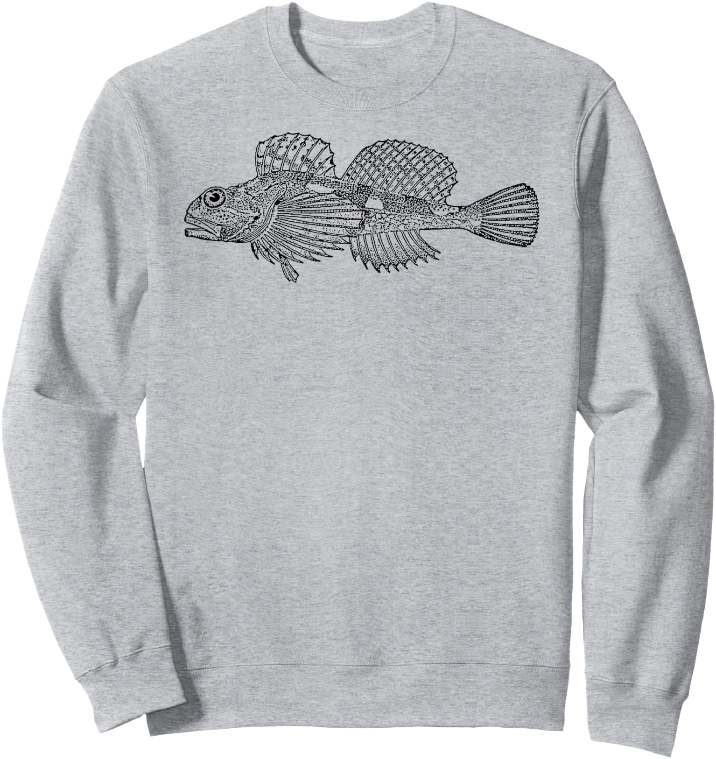 Sculpin Fish Vintage Freshwater Retro Eighties Sweatshirt - Sweatshirt | Ash