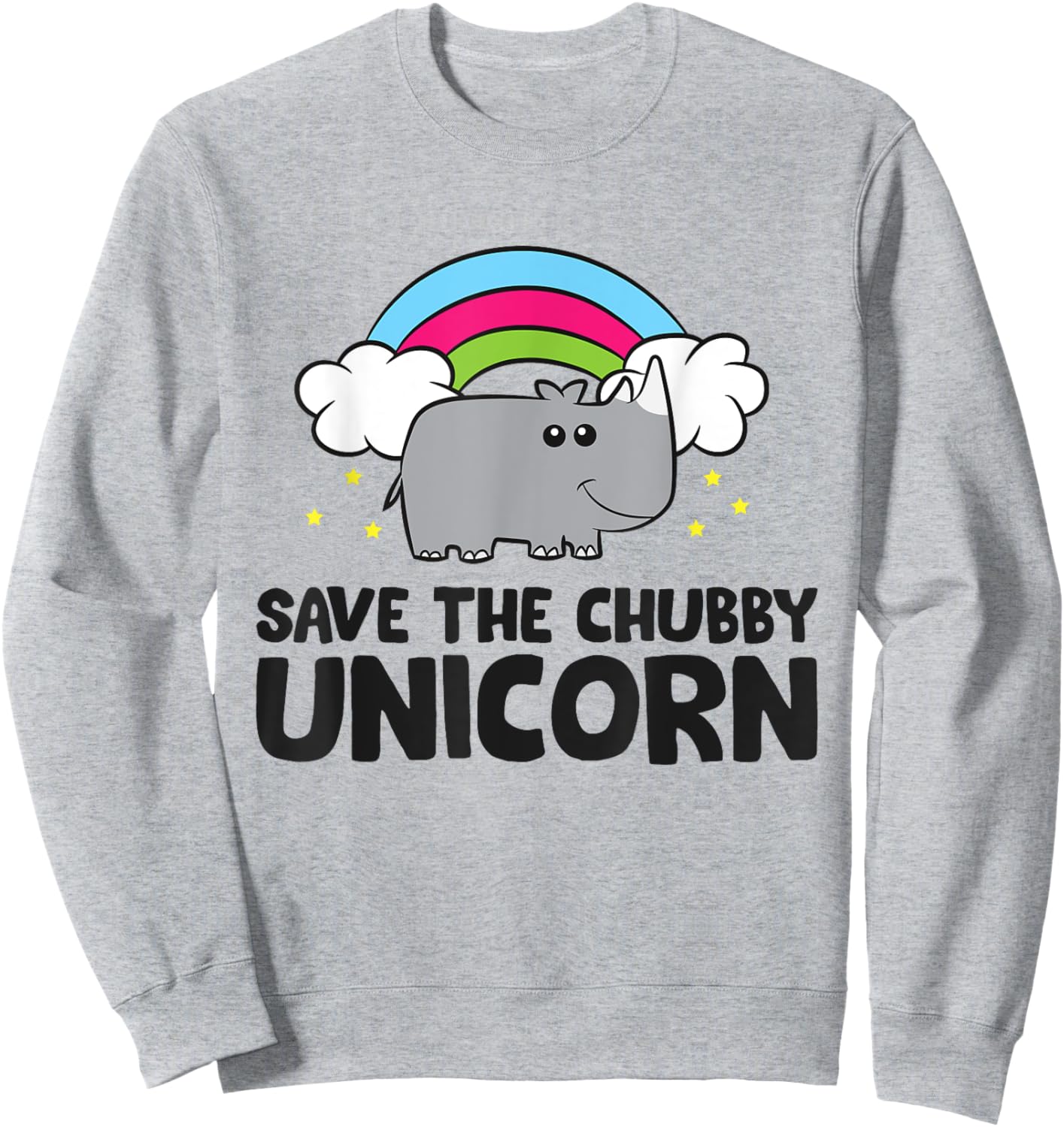 Save The Chubby Unicorn Love Rhinos Sweatshirt - Sweatshirt | Ash