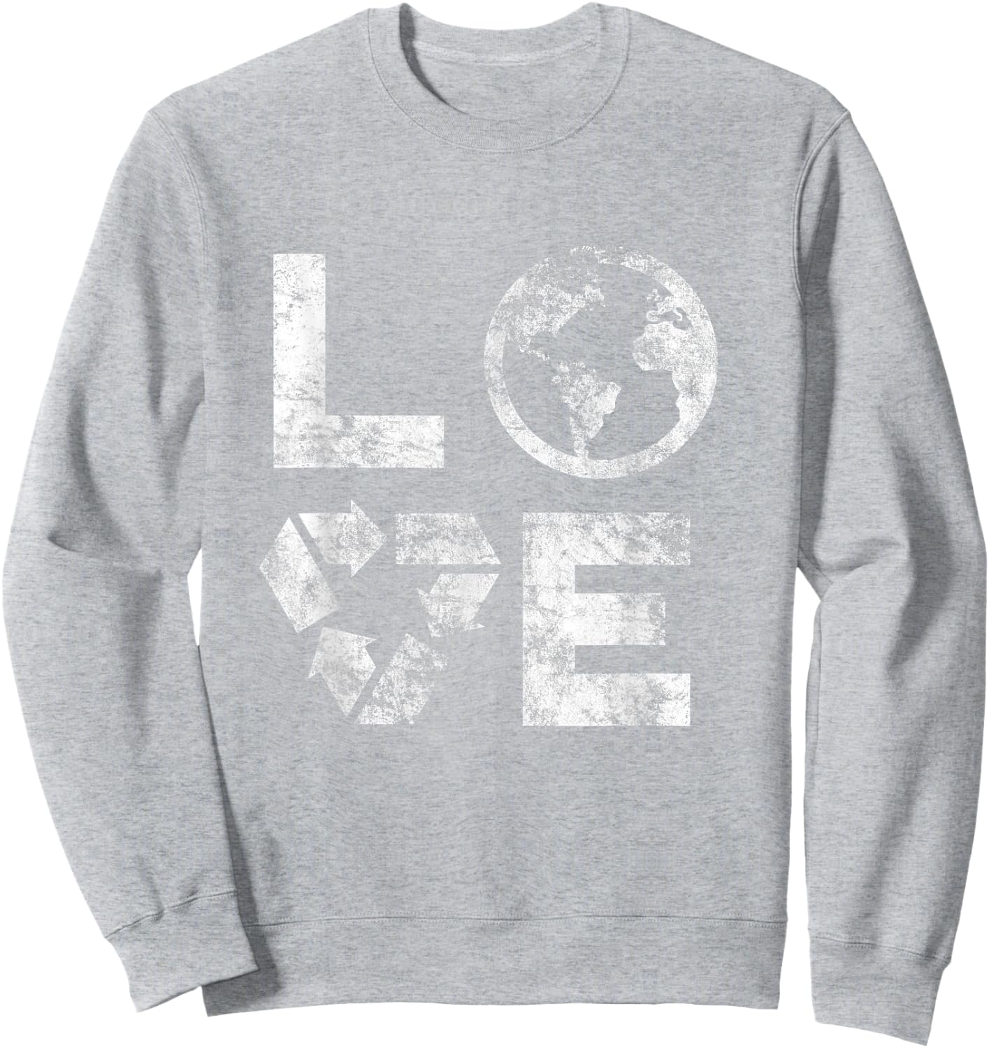 Liebe Earth Day 90s Vintage Recycled Children or Teachers Sweatshirt - Sweatshirt | Ash