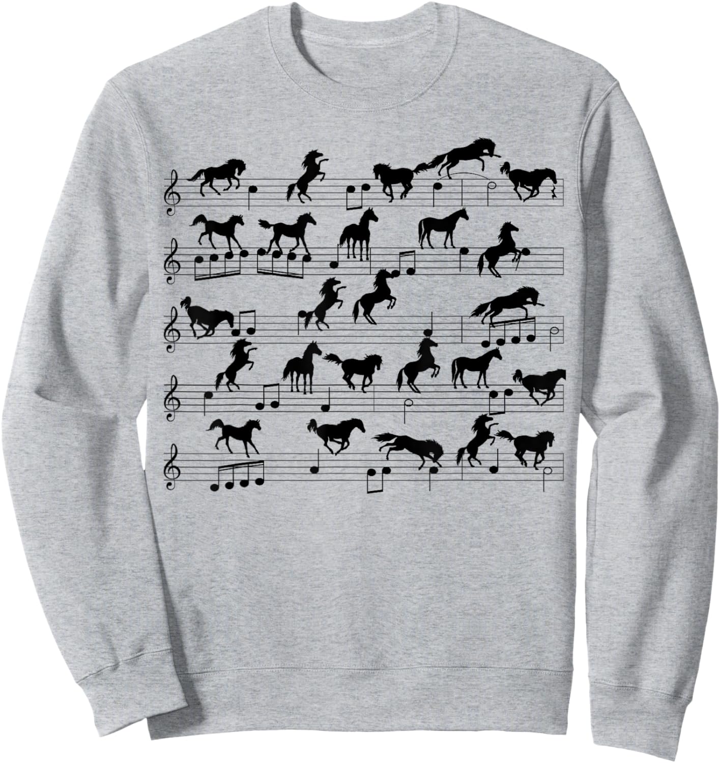 Cute Horse Music Note Clef Gifts For Girls, Boys, Men, Women Sweatshirt - Sweatshirt | Ash